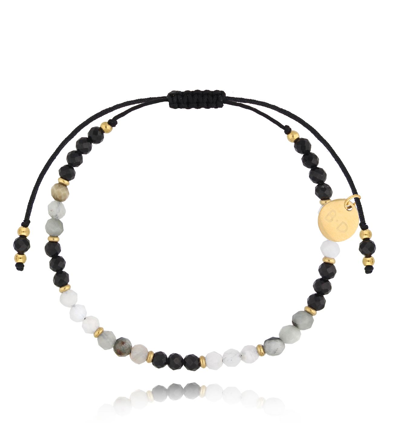 Bransoletka szara z kamieniami naturalnymi Fiorina BMT0027 - By Dziubeka