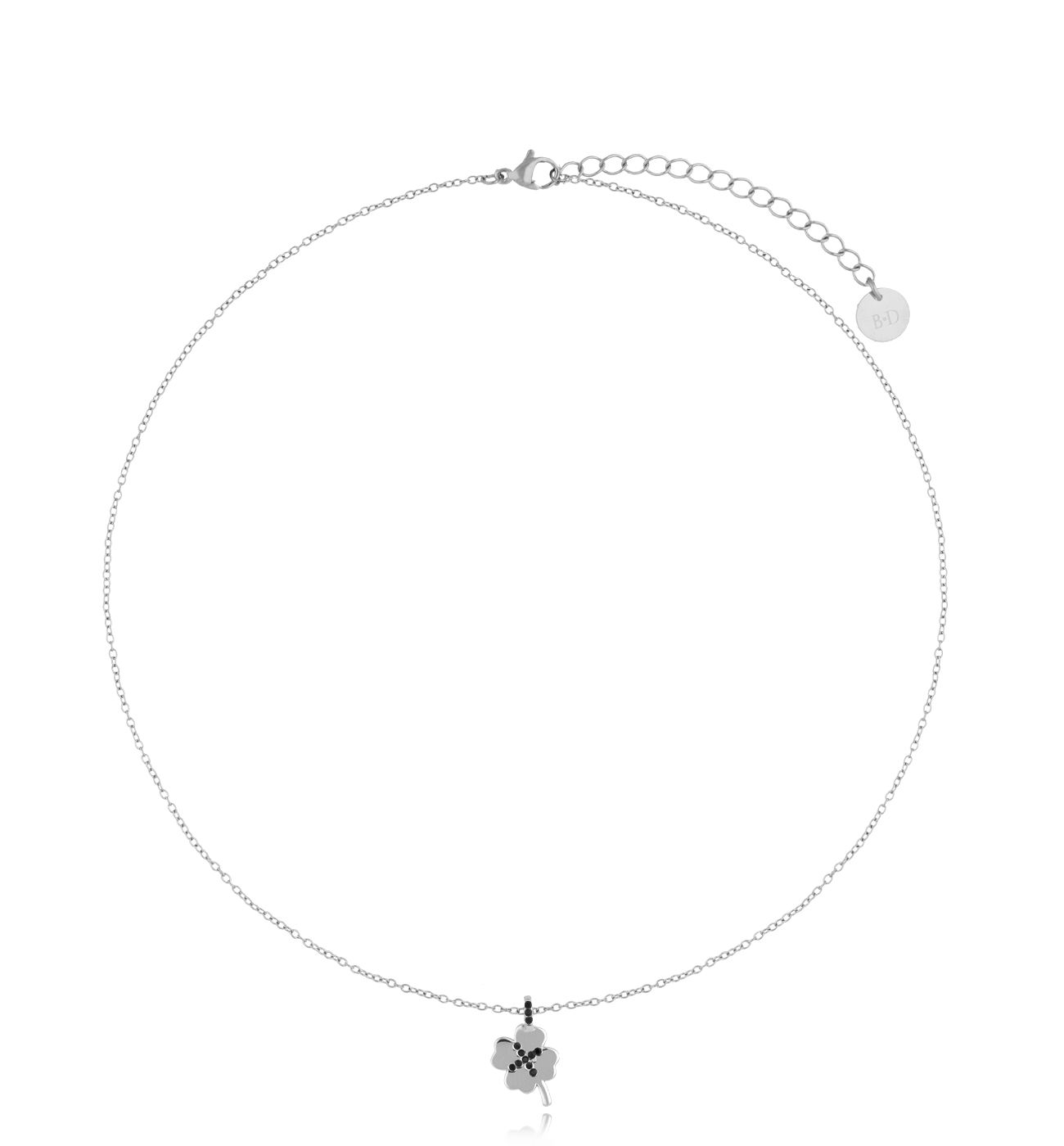 Naszyjnik srebrny z małą koniczynką Farah - By Dziubeka