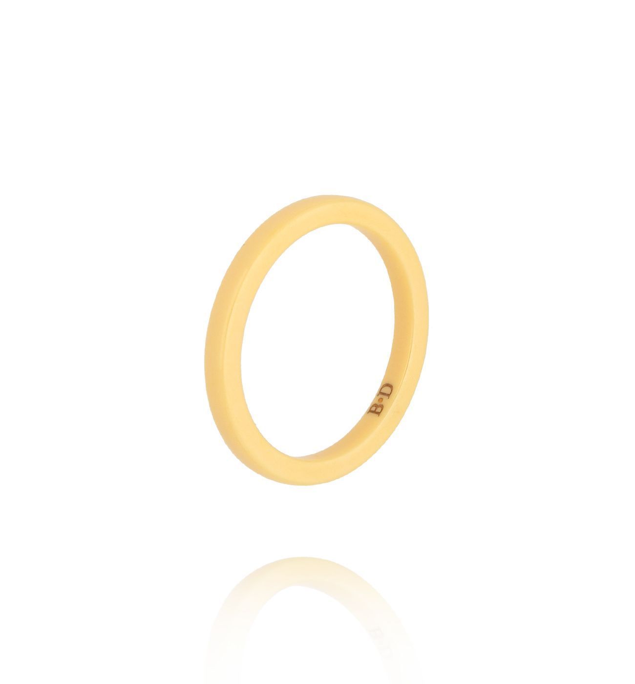 Obrączka z ceramiki żółta cienka PFE0083 - By Dziubeka
