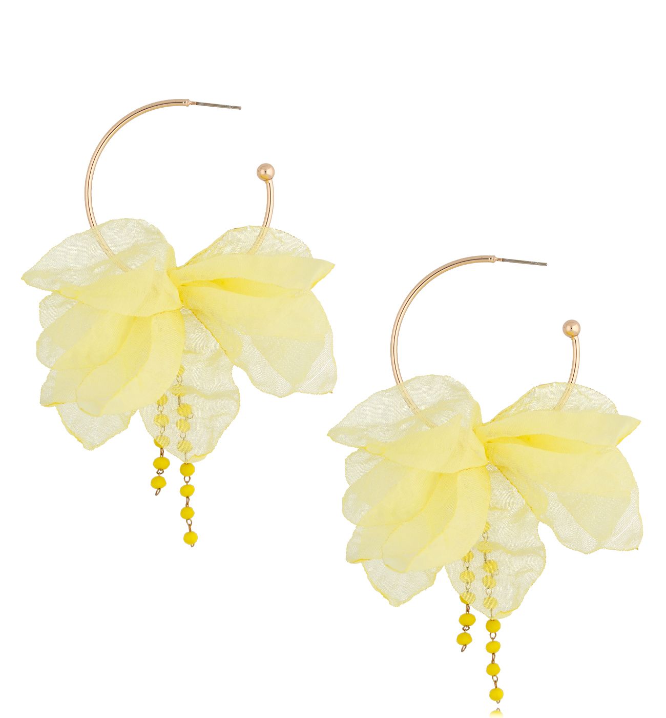 Kolczyki z szyfonu żółte Storm KBL1556