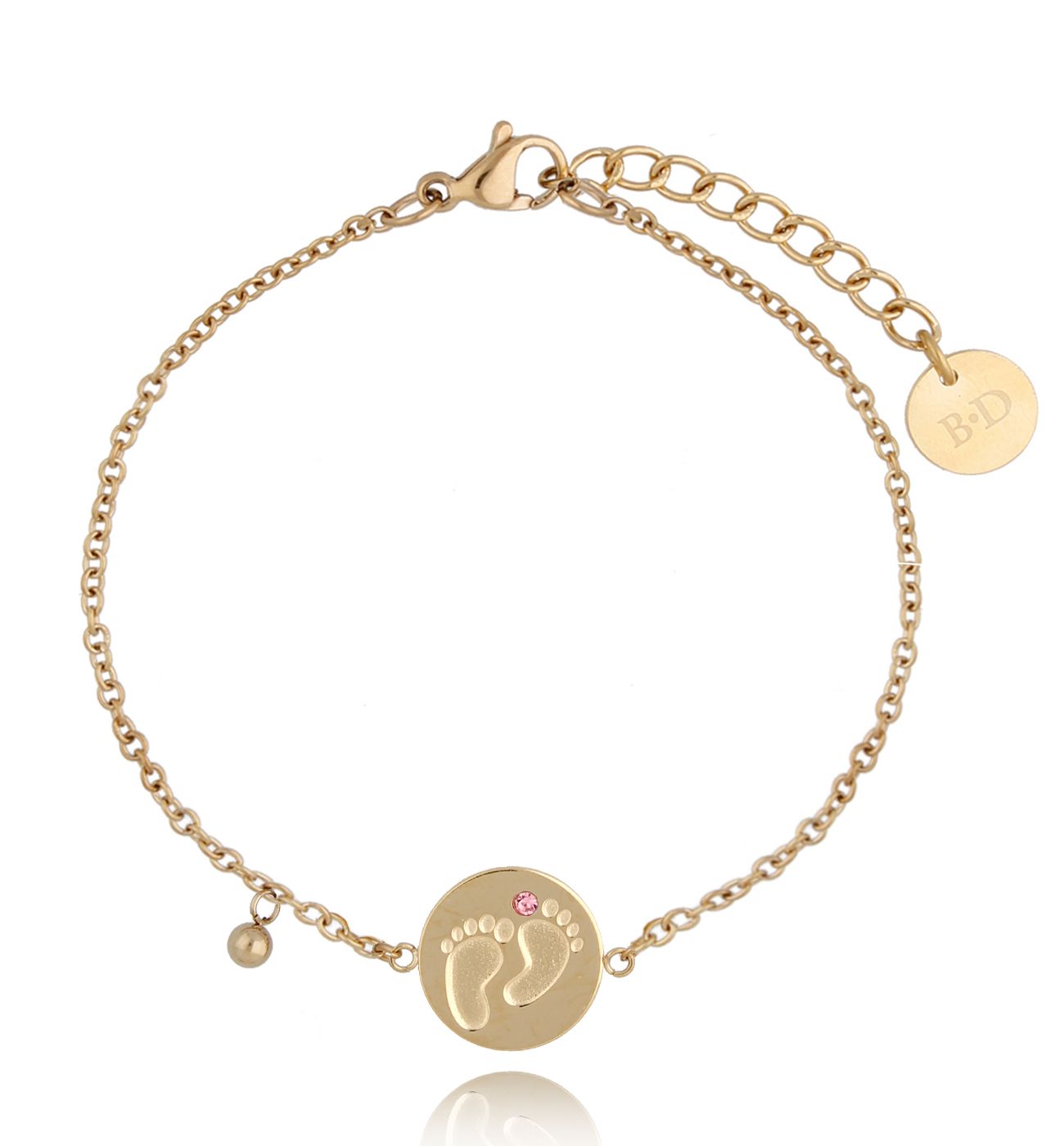 Bransoletka ze stópkami ze stali szlachetnej złota BSA0139