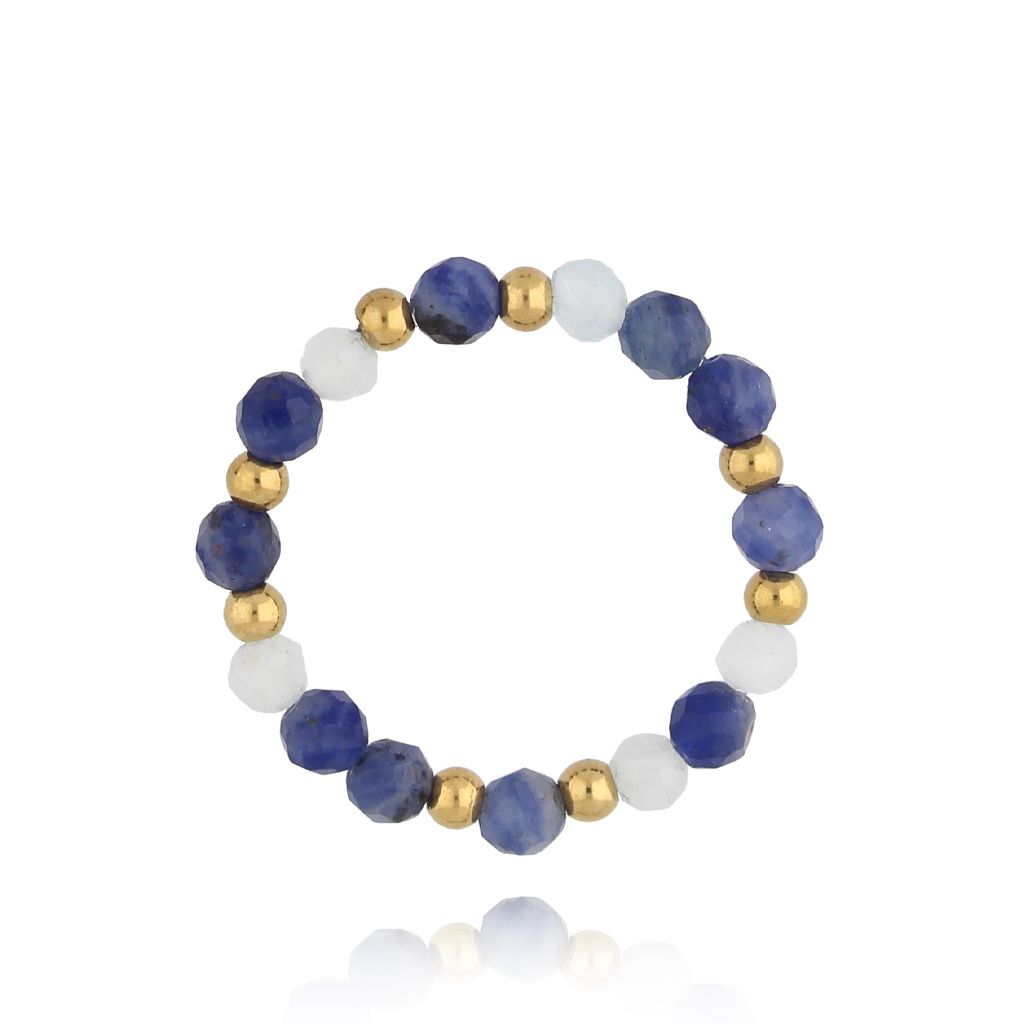 Pierścionek niebieski z kamieniami naturalnymi Latifa PSC0505 - By Dziubeka