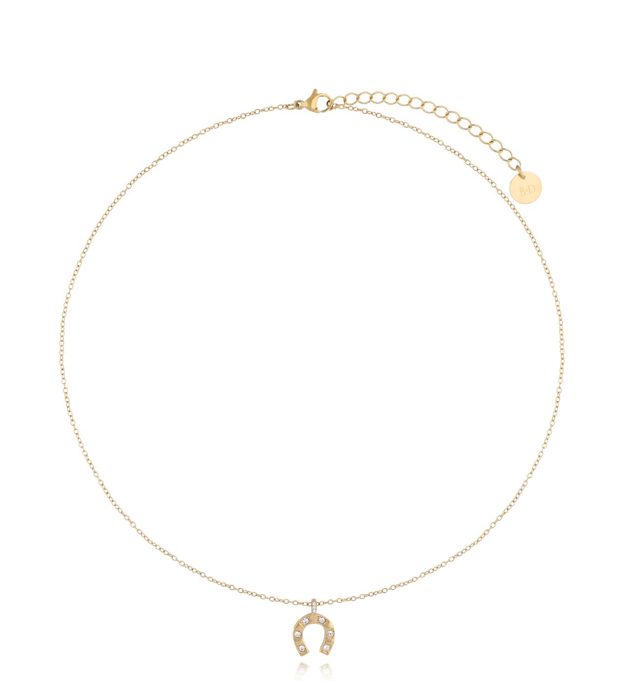Naszyjnik złoty z małą podkową Farah - By Dziubeka