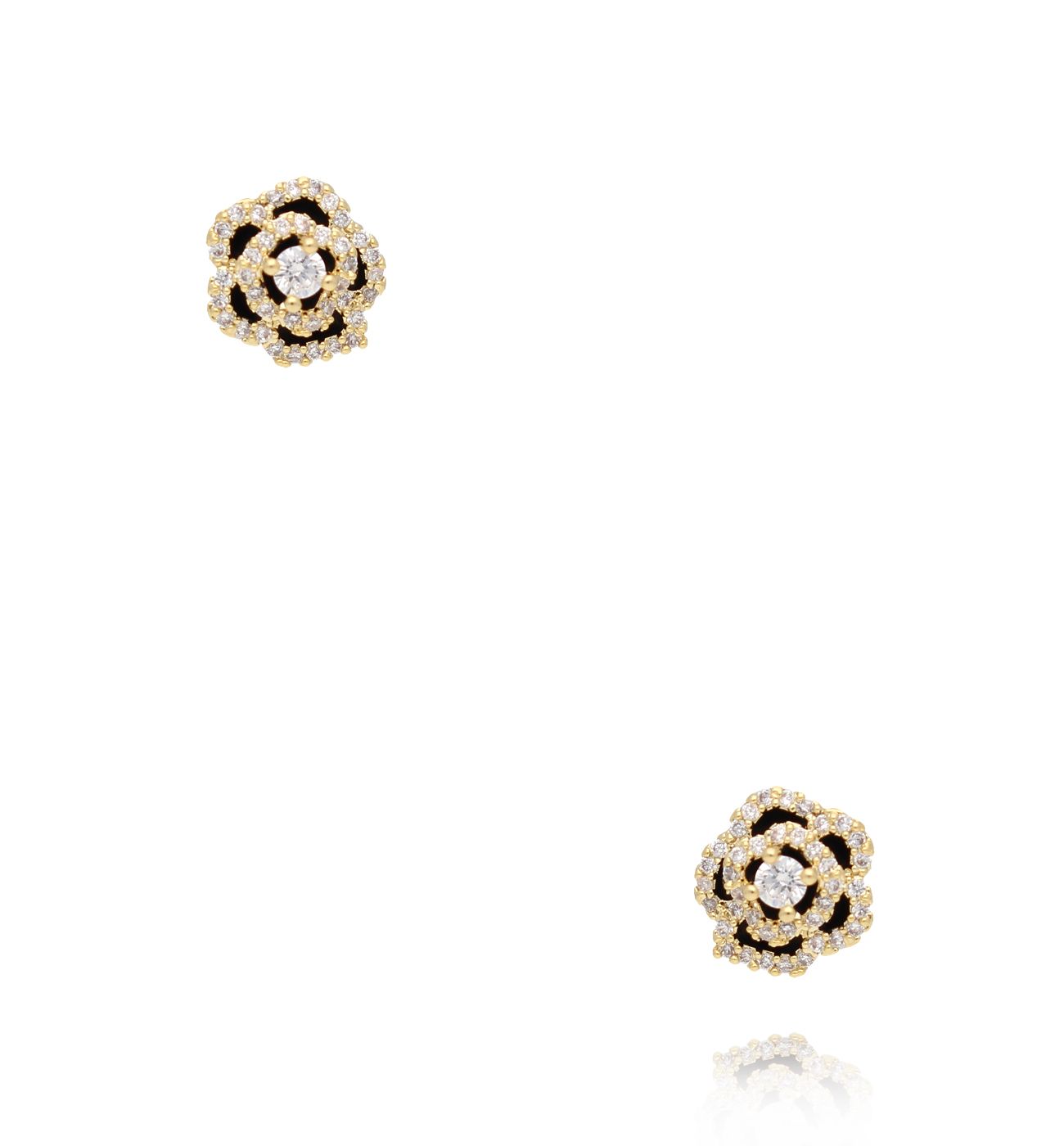 Kolczyki różyczki z cyrkoniami KLU0129 - By Dziubeka