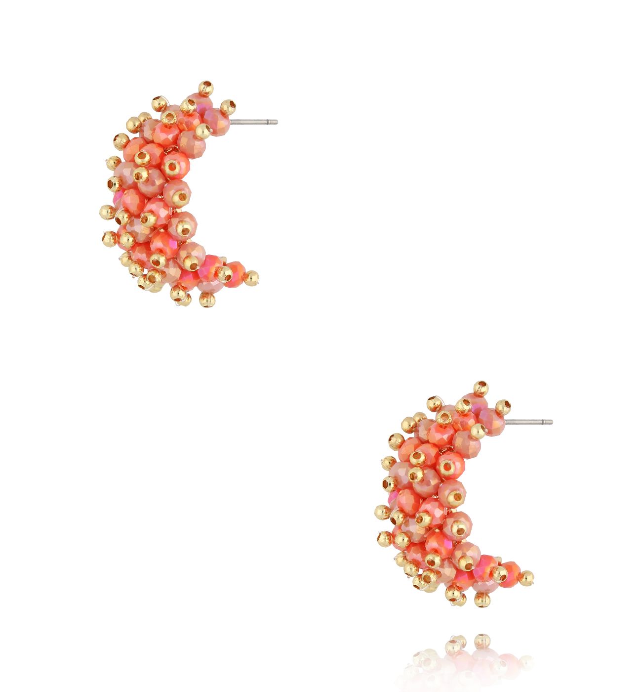 Kolczyki z malinowymi kryształkami KWE0149 - By Dziubeka