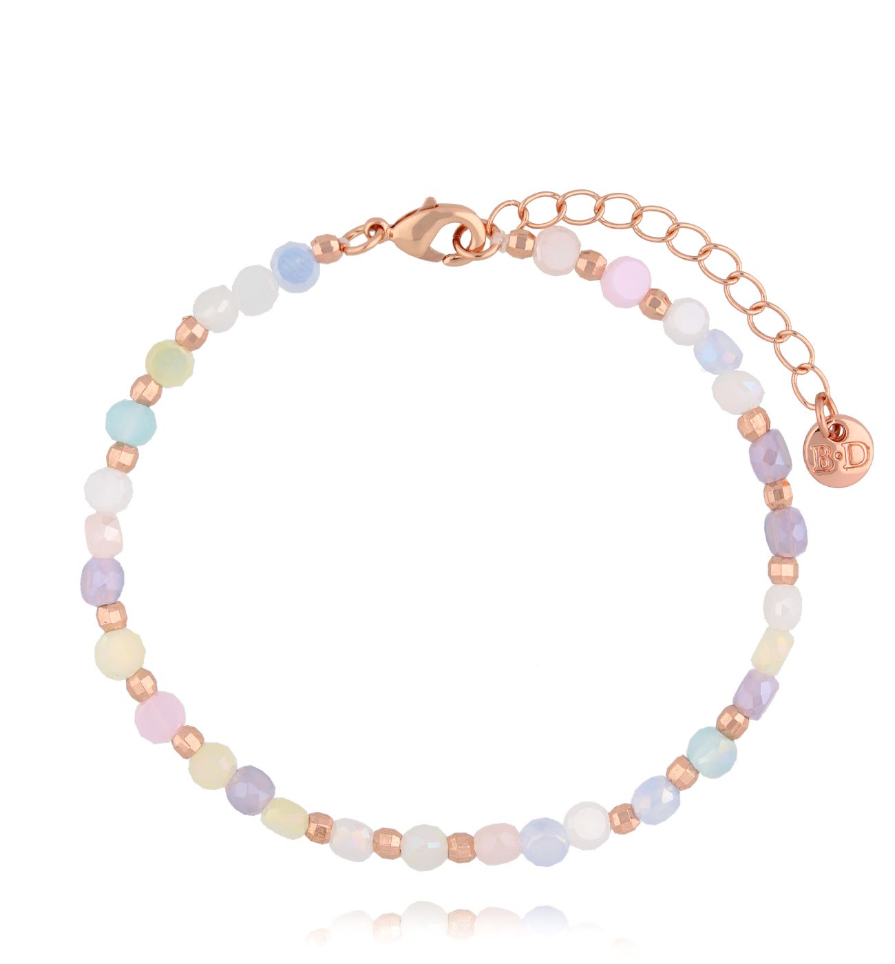 Bransoletka pastelowa z kryształkami - By Dziubeka