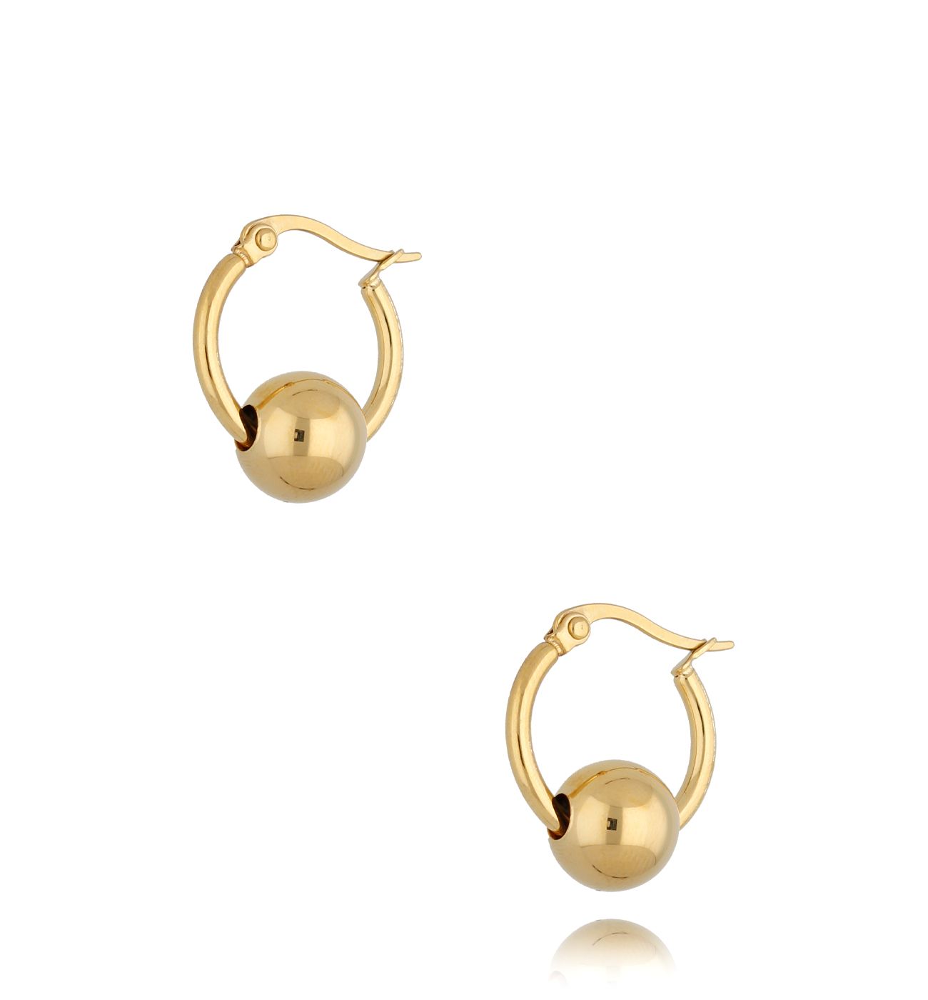 Kolczyki koła z kulką pozłacane Aurelia KSA0476