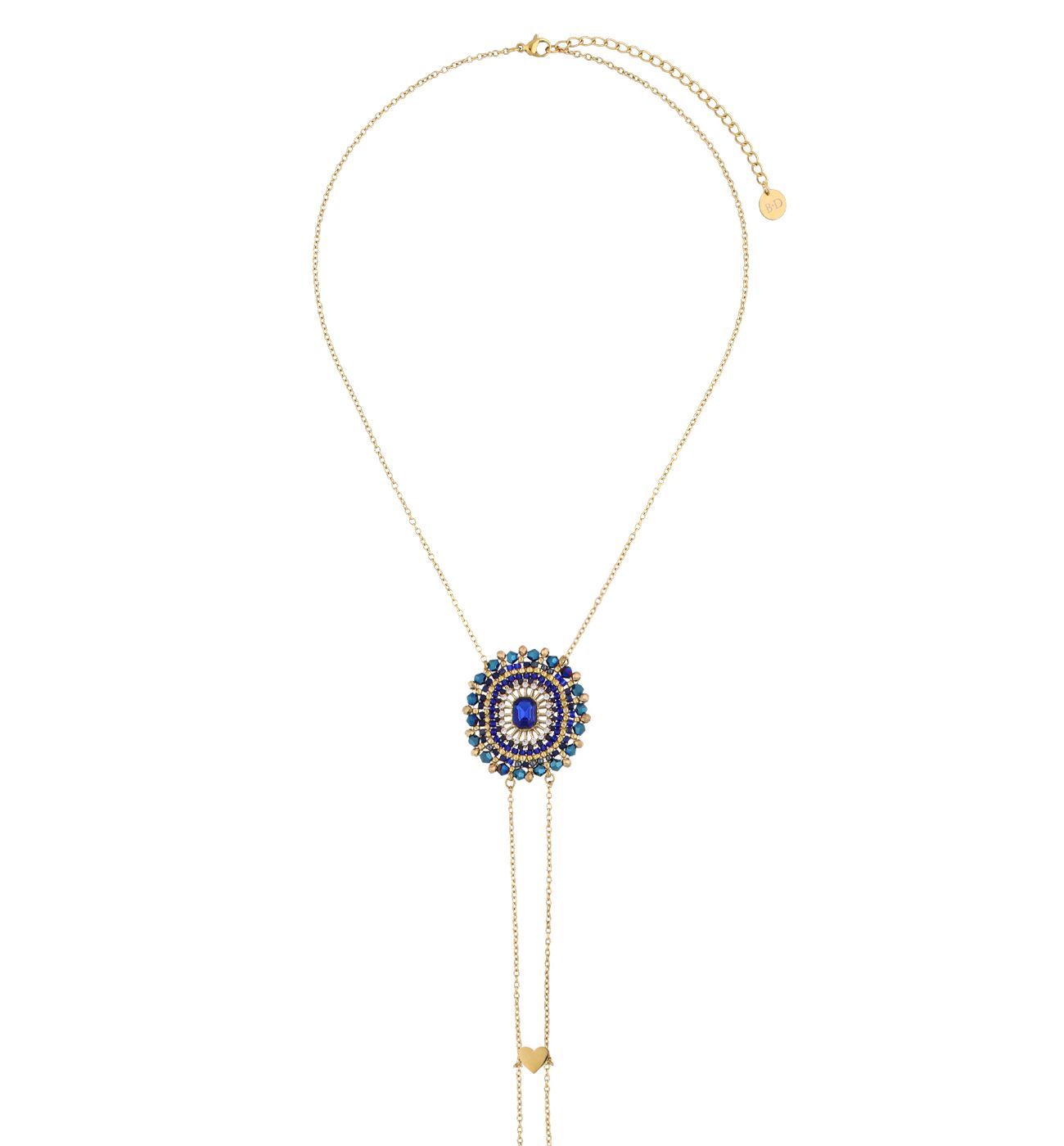 Naszyjnik na ciało bodychain z granatowymi kryształkami Beades NBI0032