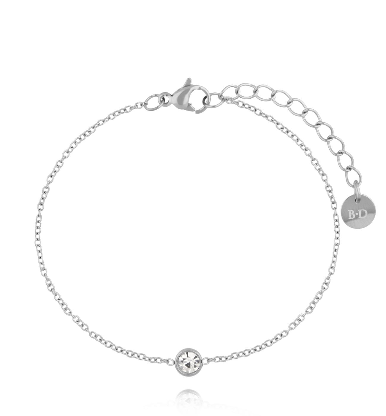 Bransoletka z cyrkonią srebrna - By Dziubeka