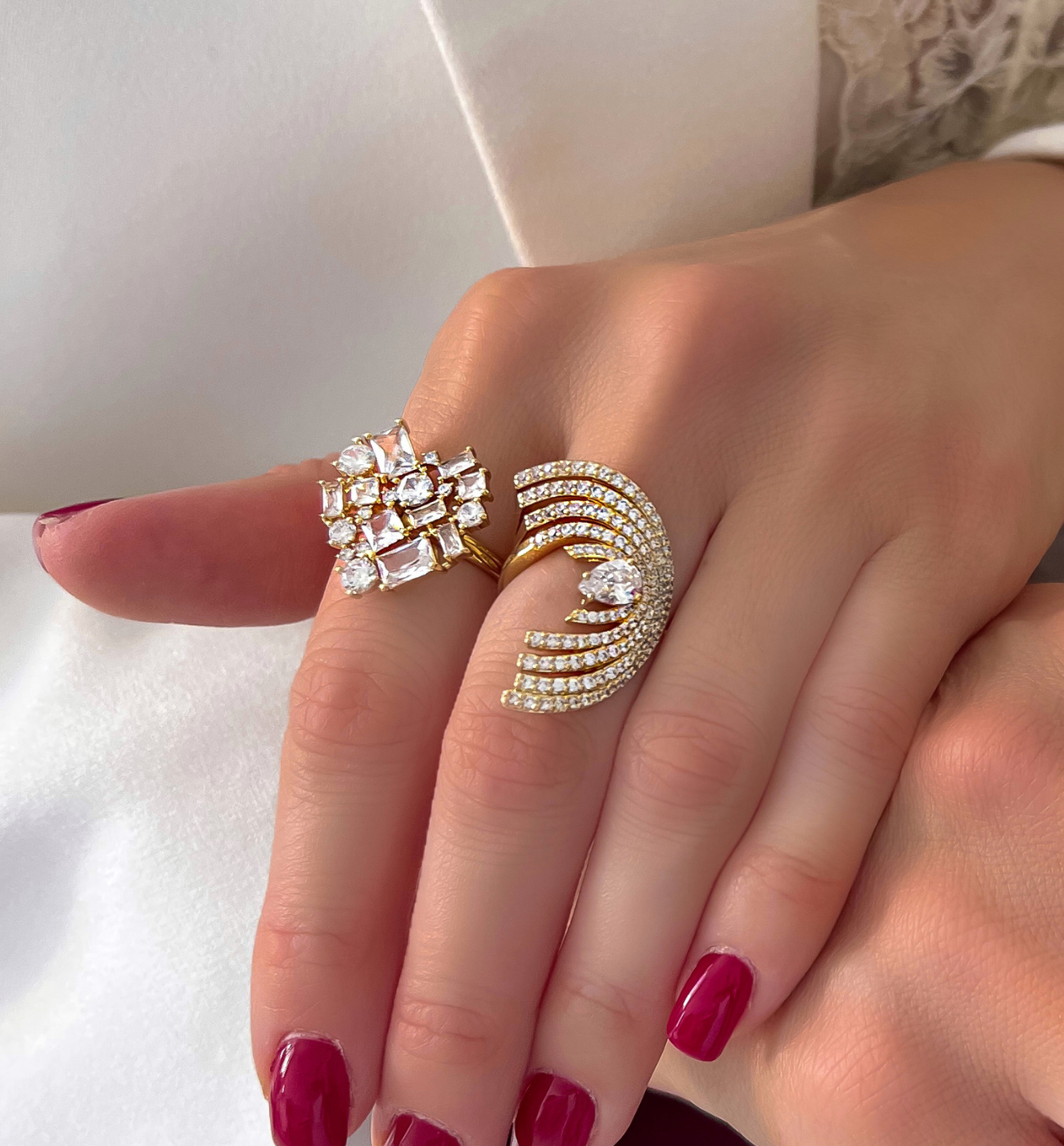 Pierścionek serce z cyrkoniami PLU0005 - By Dziubeka