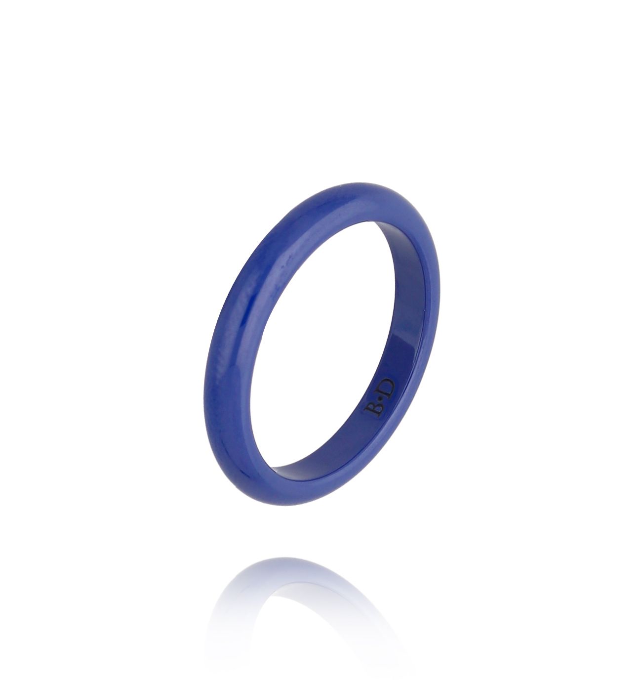 Obrączka z ceramiki kobaltowa cienka Feminine PFE0036 - By Dziubeka