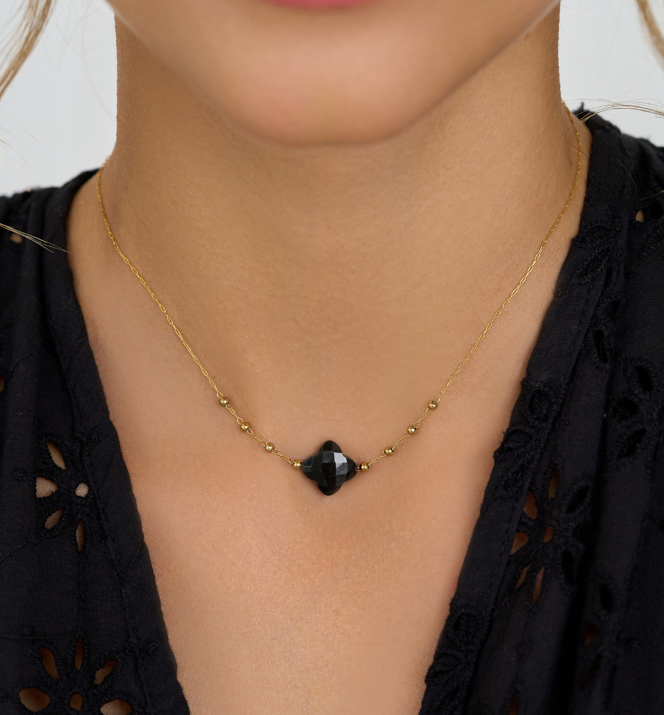 Naszyjnik z koniczynką z agatu Creation - By Dziubeka