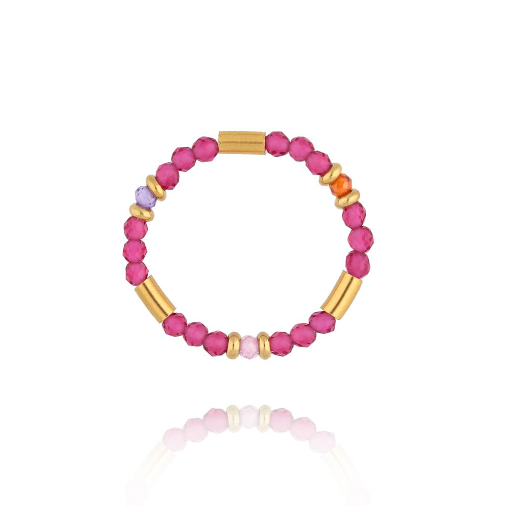 Pierścionek elastyczny różowy PSC0709 - By Dziubeka