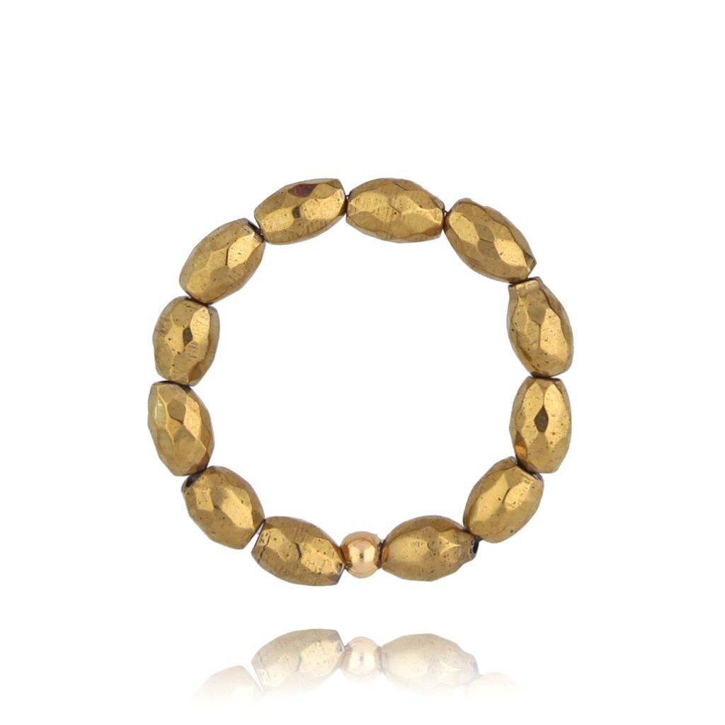 Pierścionek z hematytami złoty Vioi - By Dziubeka