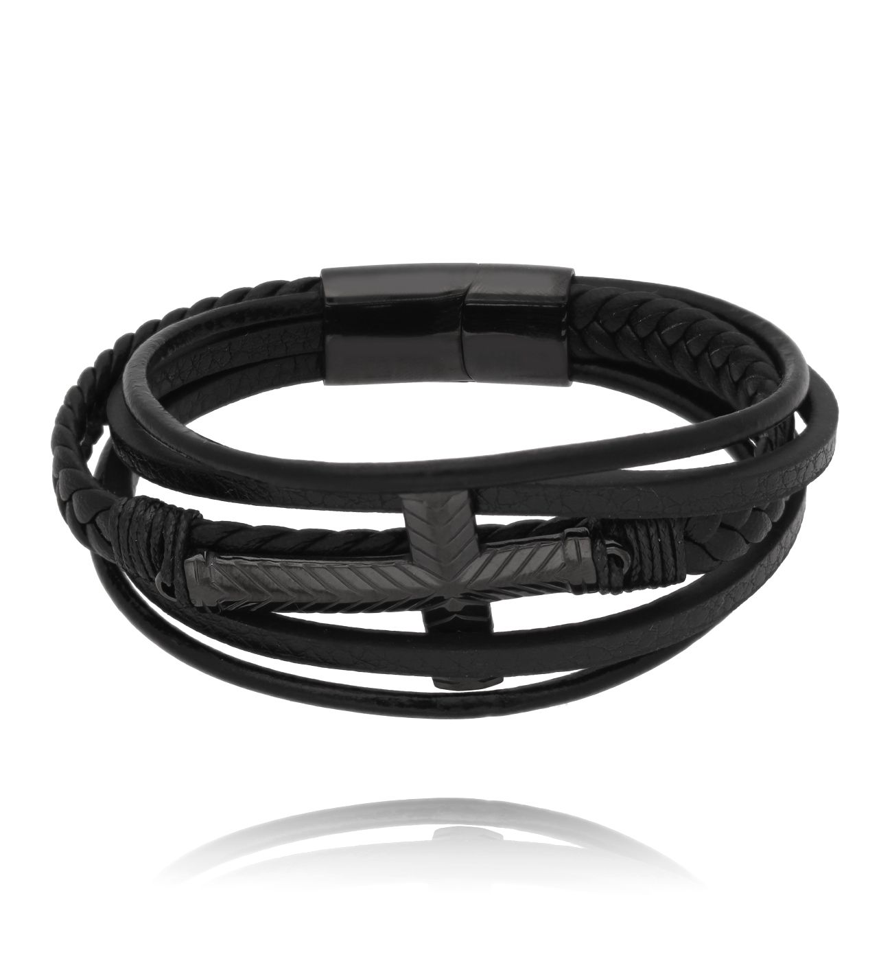 Bransoletka męska z krzyżem 55 - By Dziubeka