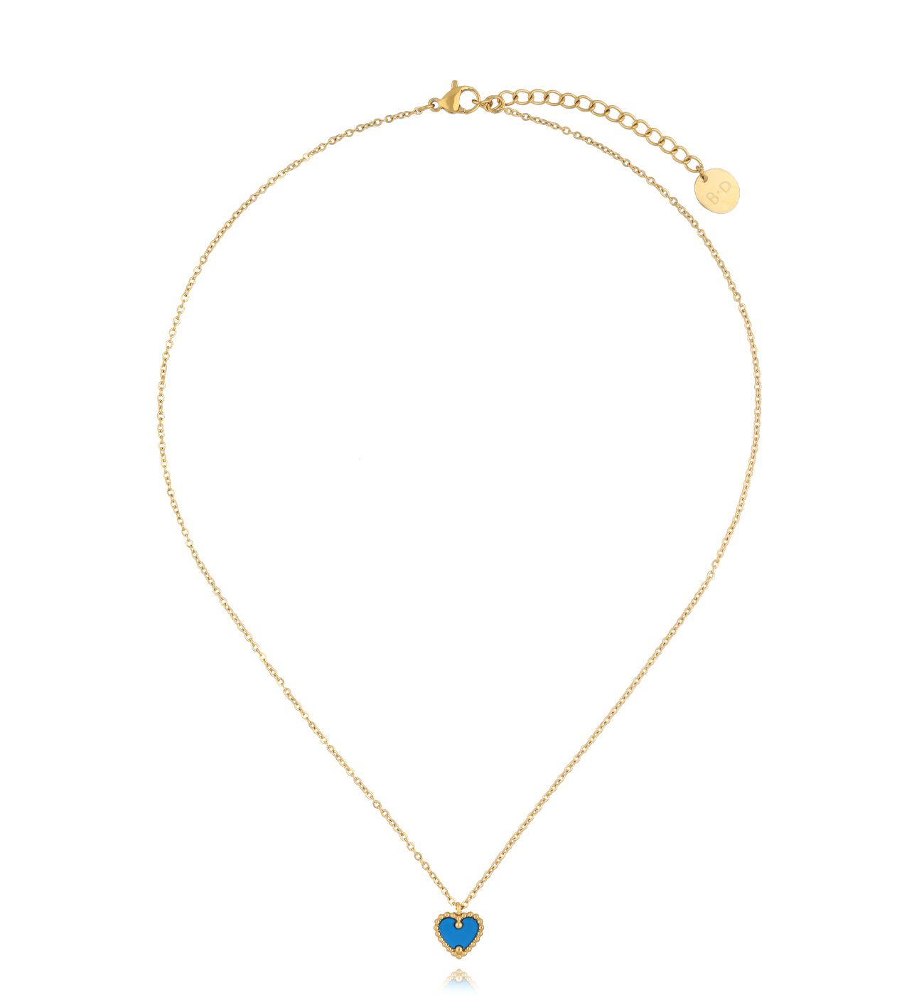 Naszyjnik z niebieskim sercem NSY0232