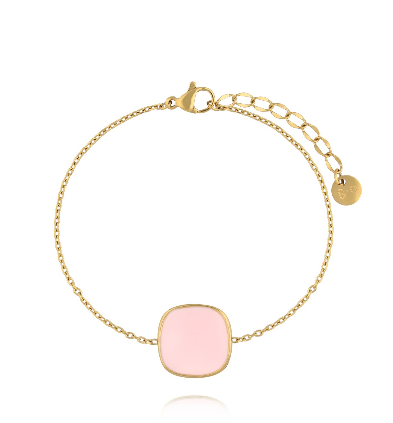 Bransoletka z jasnoróżową emalią BSY0427