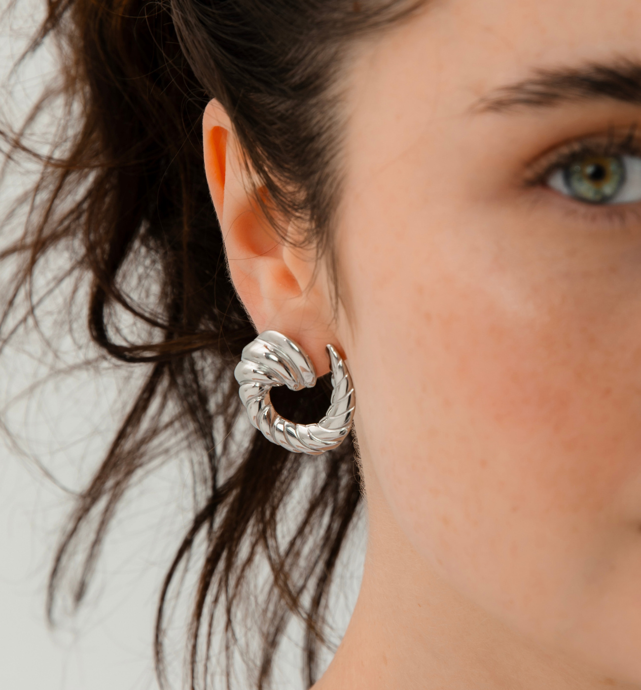 Kolczyki spirala srebrne Spiral Hoop KSA2117