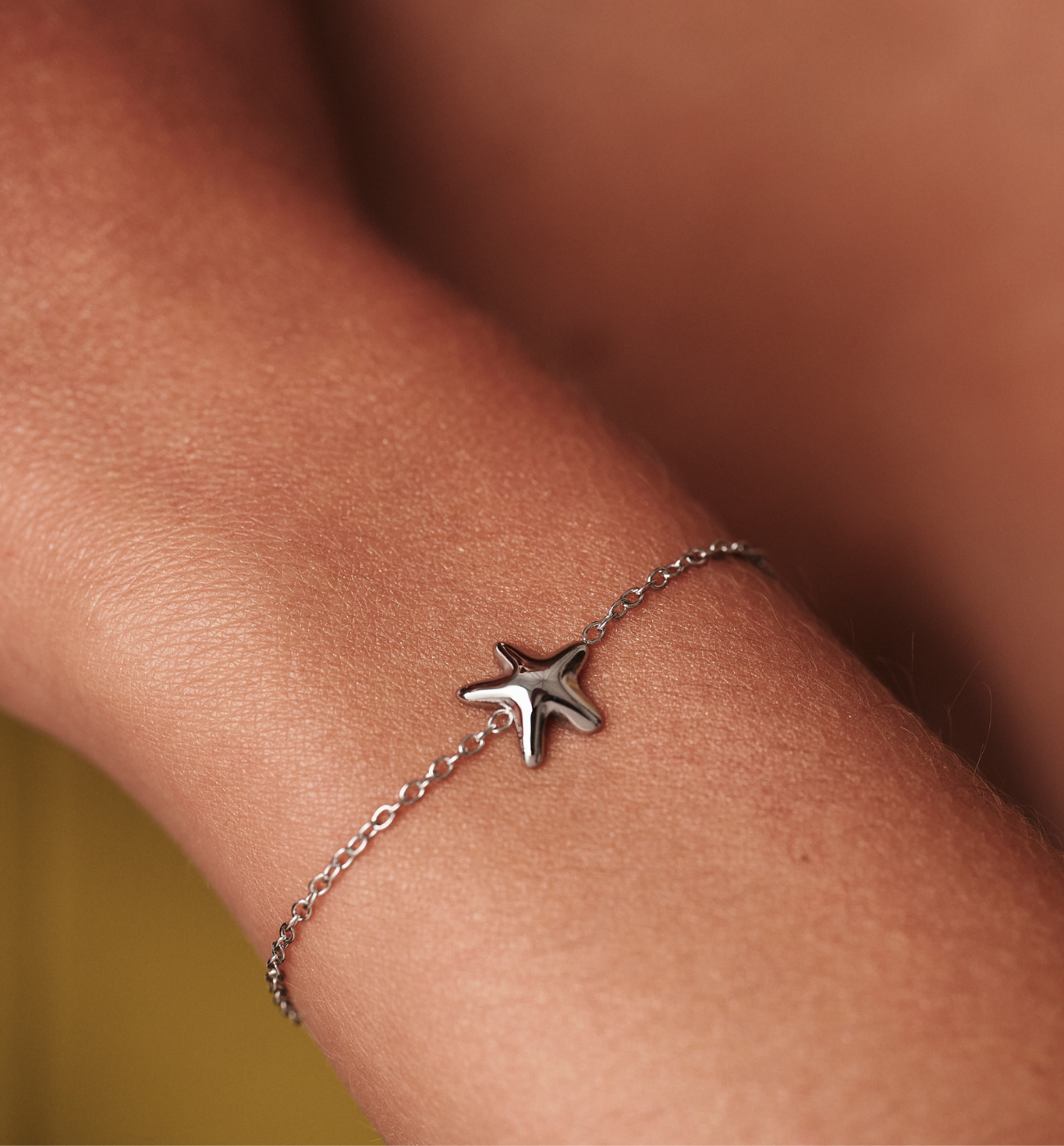 Bransoletka z rozgwiazdą srebrna BSA0963