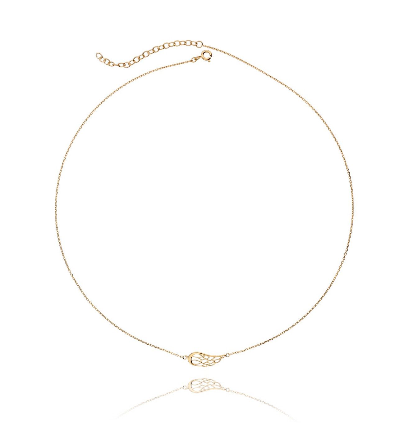 Naszyjnik srebrny pozłacany ze skrzydłem NSE0050