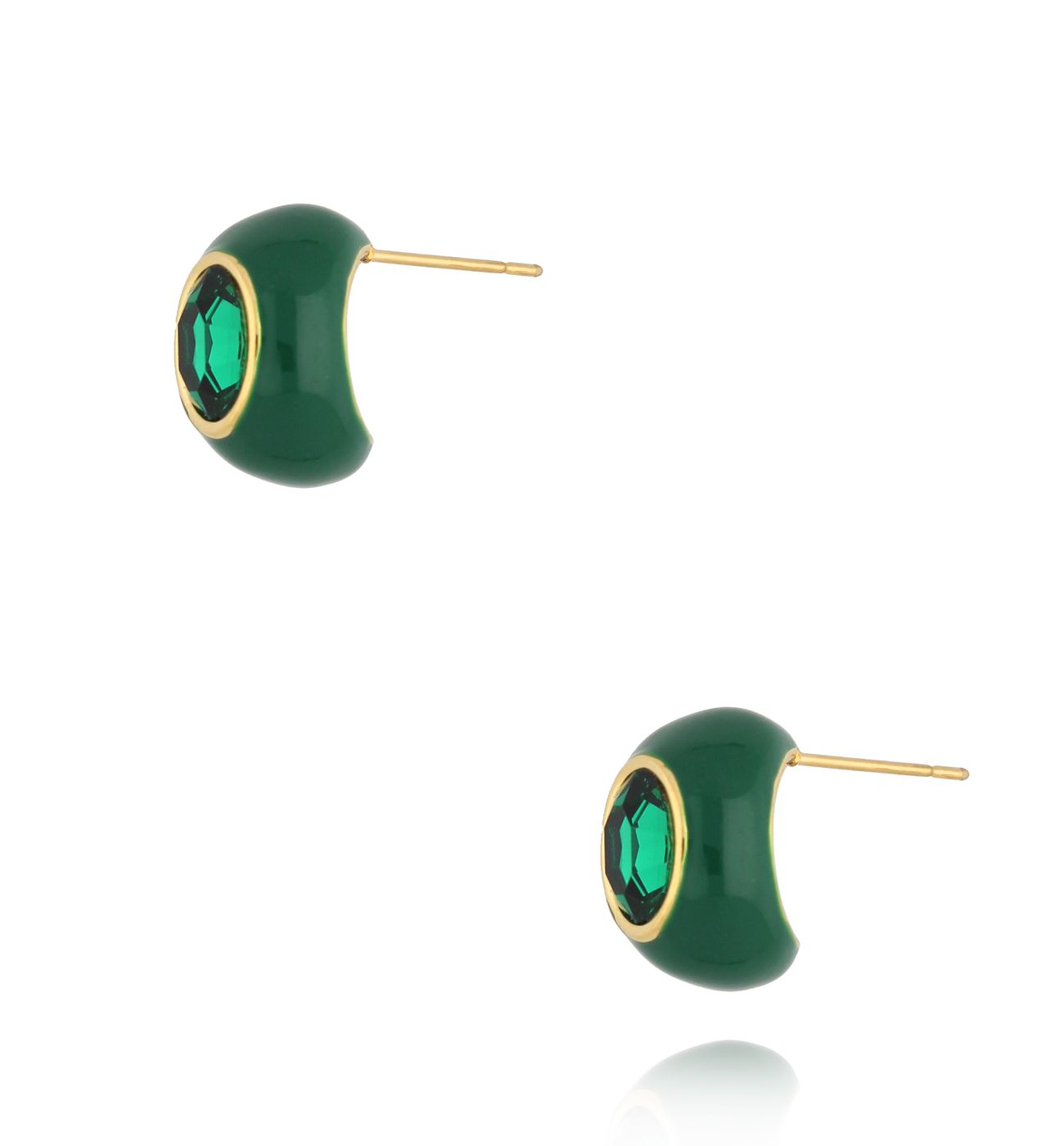 Kolczyki emaliowane zielone KSY0175