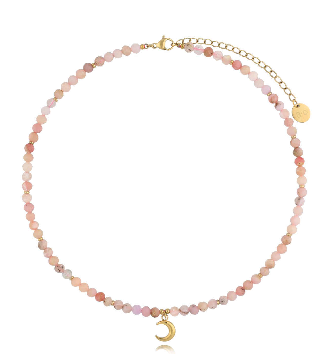 Naszyjnik z różowymi opalami i księżycem Erne NTW1232