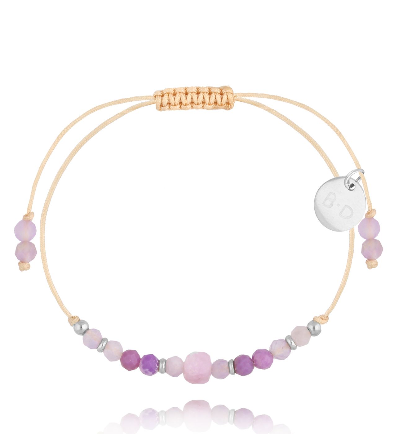 Bransoletka fioletowa z kamieniami naturalnymi Galena BMT0010