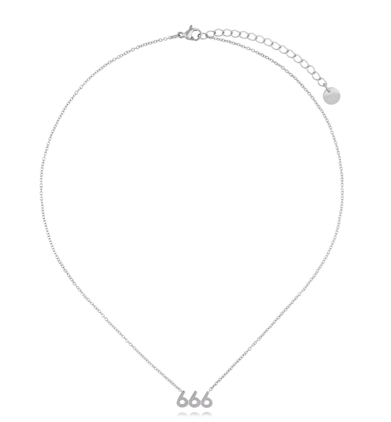 Naszyjnik z anielską liczbą 666 srebrny NSA1404