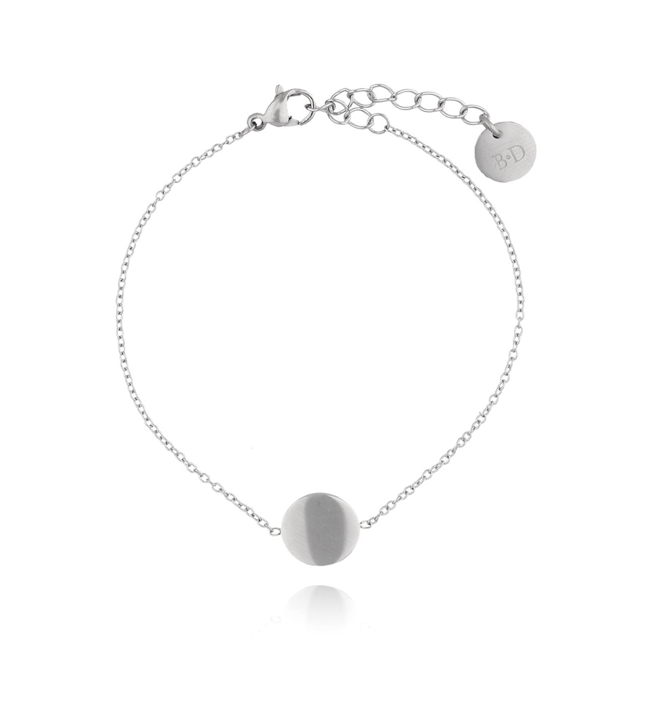 Bransoletka srebrna z kółeczkiem ze stali szlachetnej BSA0038