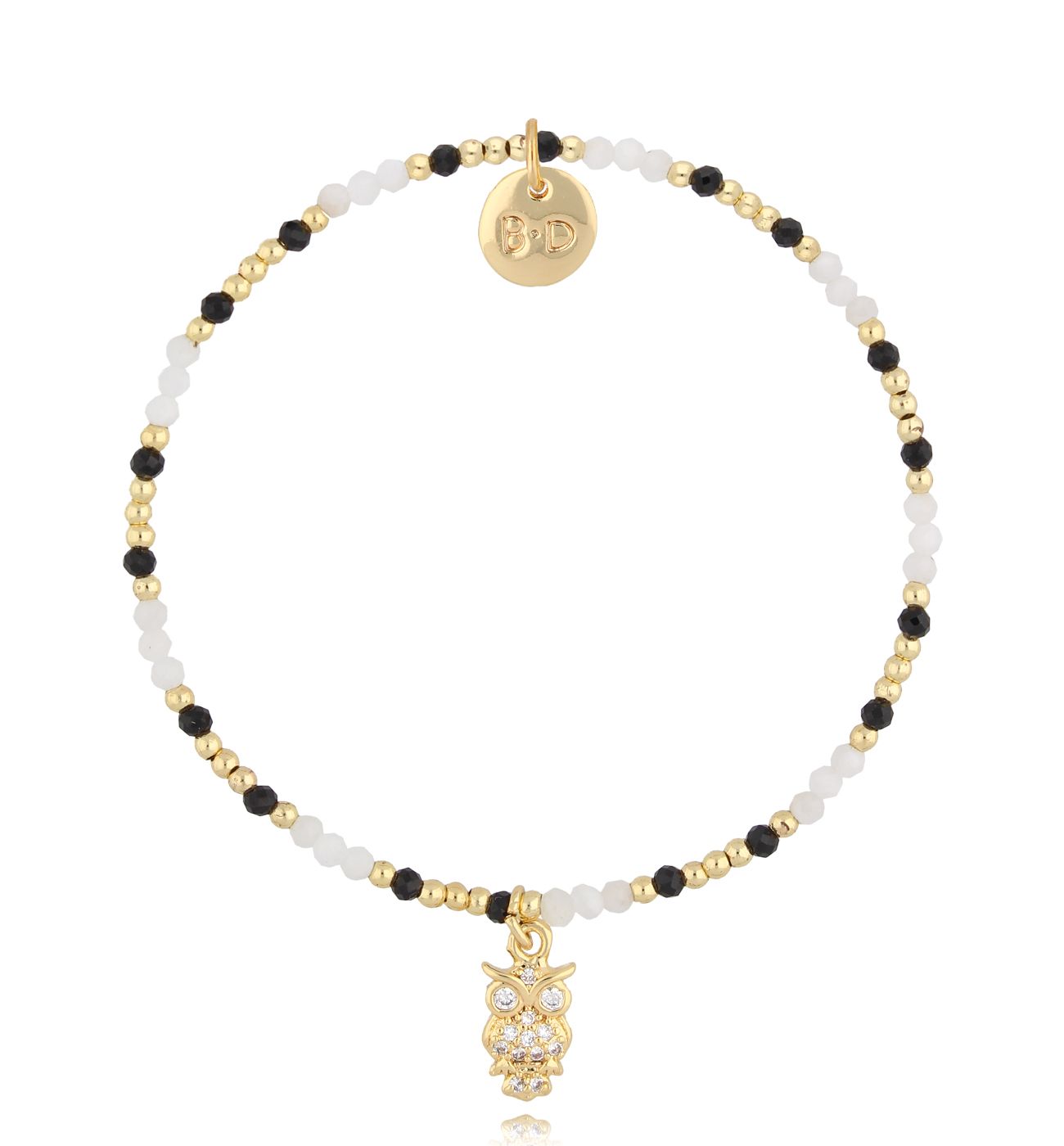 Bransoletka z turmalinami i sową - By Dziubeka