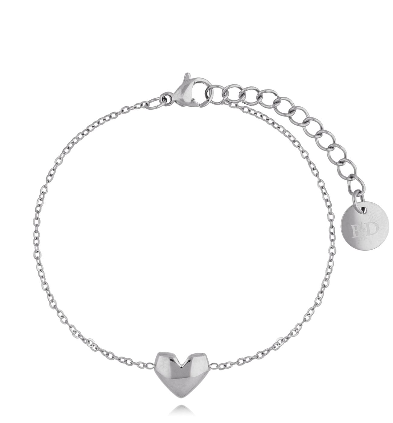 Bransoletka srebrna z sercem Loving BSA0322