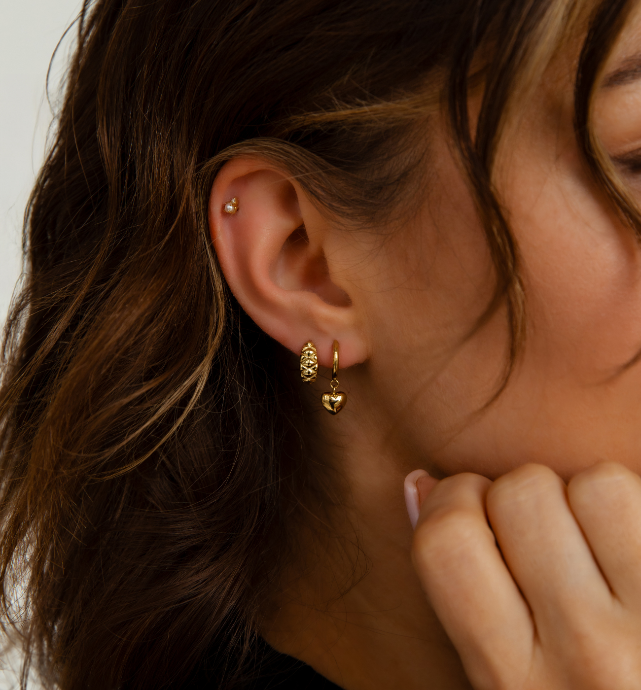 Zestaw złotych kolczyków Z0487 - By Dziubeka