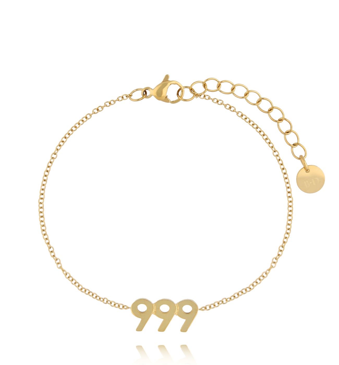 Bransoletka z anielską liczbą 999 złota BSA0875