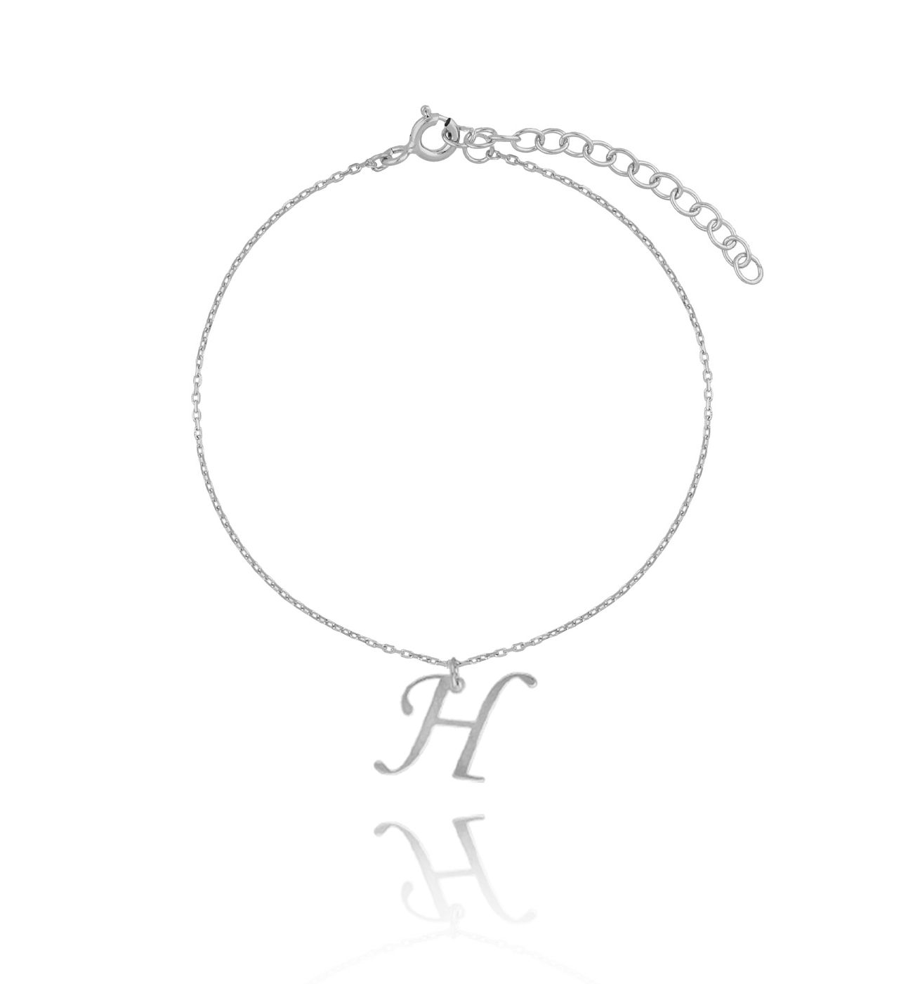 Bransoletka srebrna z literką H - By Dziubeka