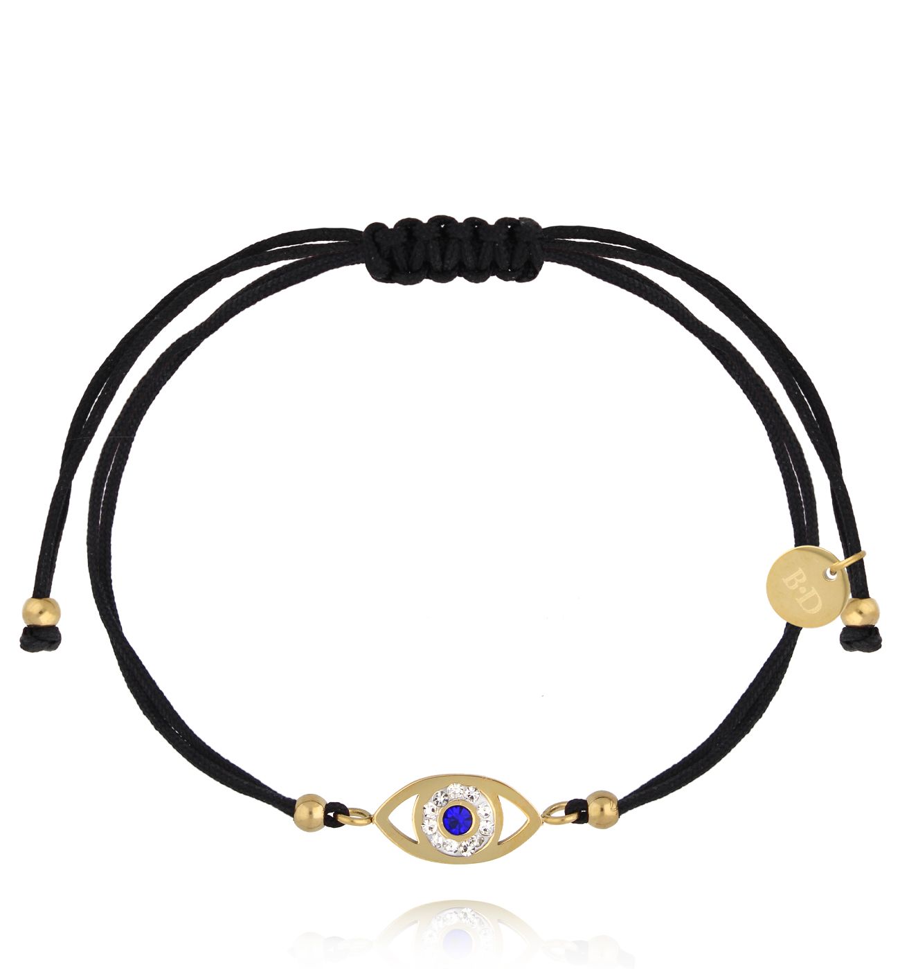 Bransoletka z czarnym sznurkiem i okiem proroka BGL1071 - By Dziubeka