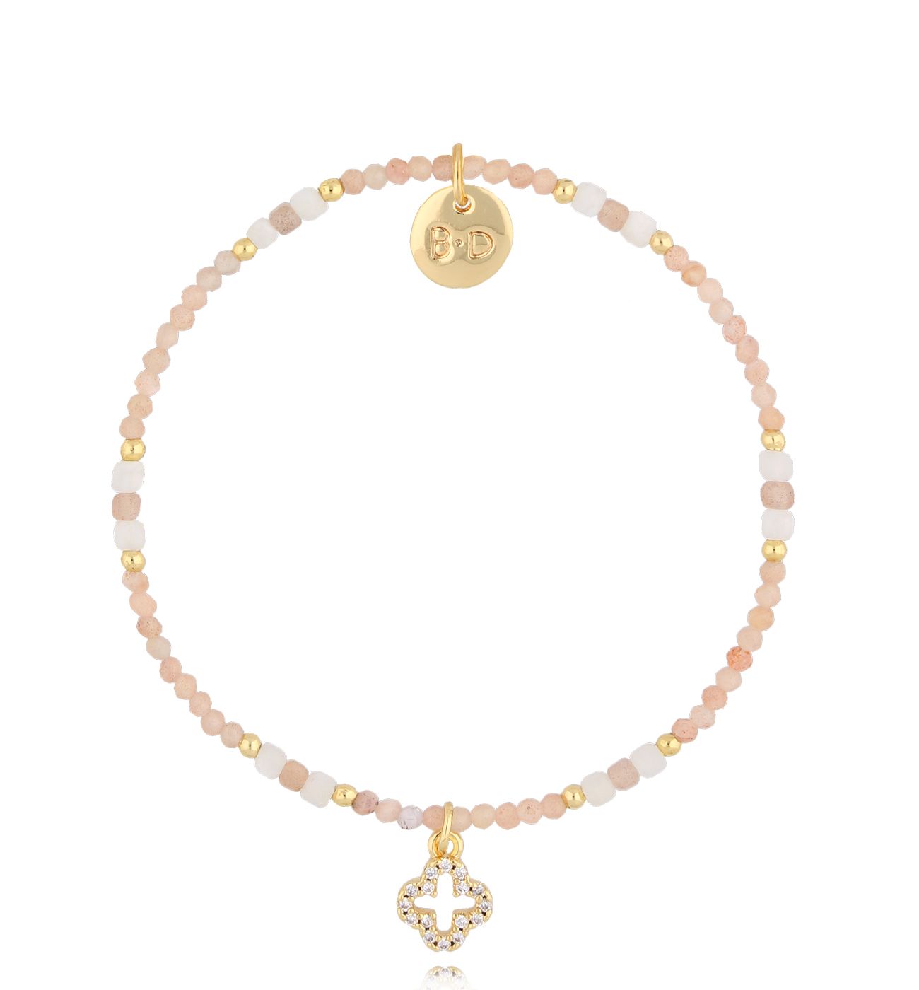 Bransoletka z kamieniami słonecznymi i koniczynką Woman - By Dziubeka