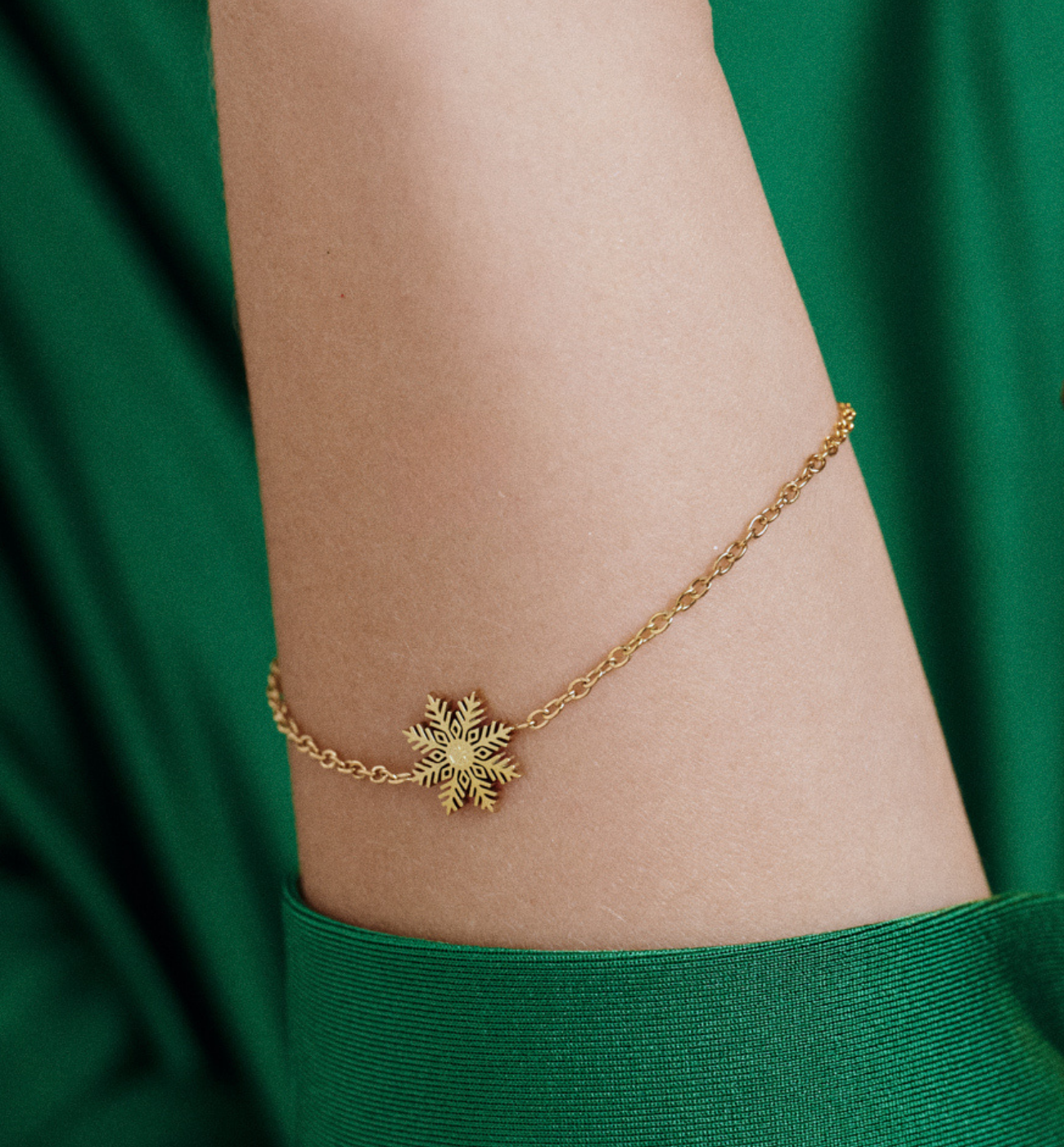 Bransoletka ze śnieżynką złota - By Dziubeka