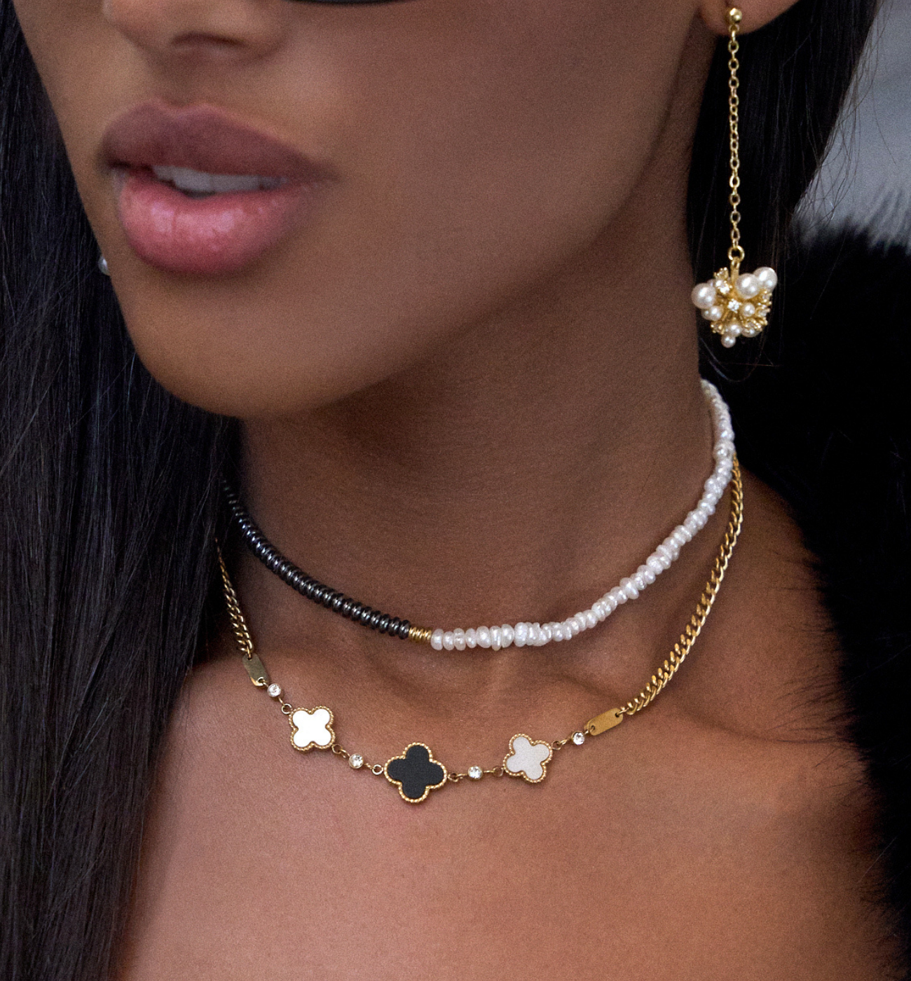 Naszyjnik z koniczynkami Clovers NSY0311 - By Dziubeka