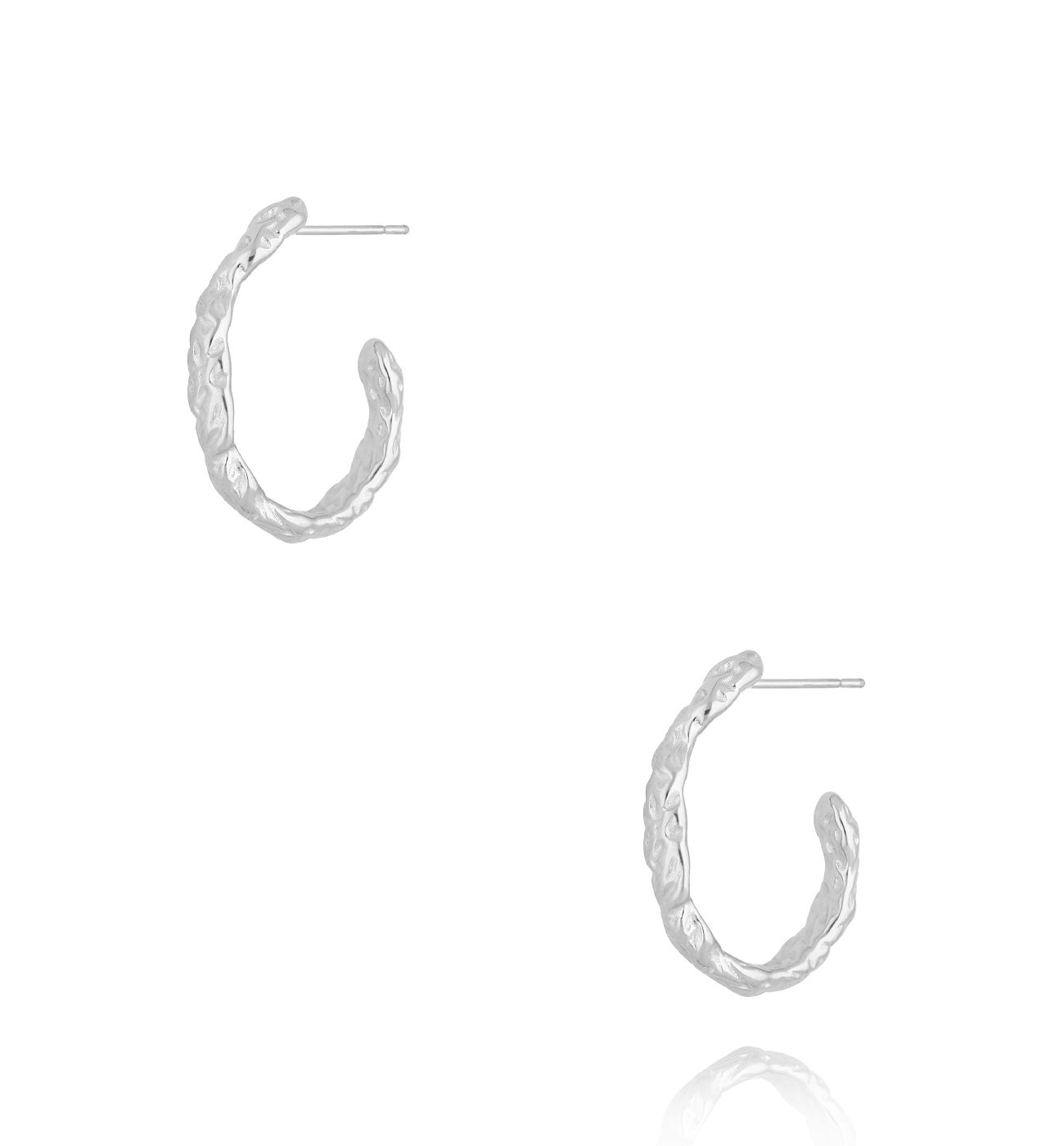 Kolczyki srebrne owalne gniecione Modern Metallics KSA1766