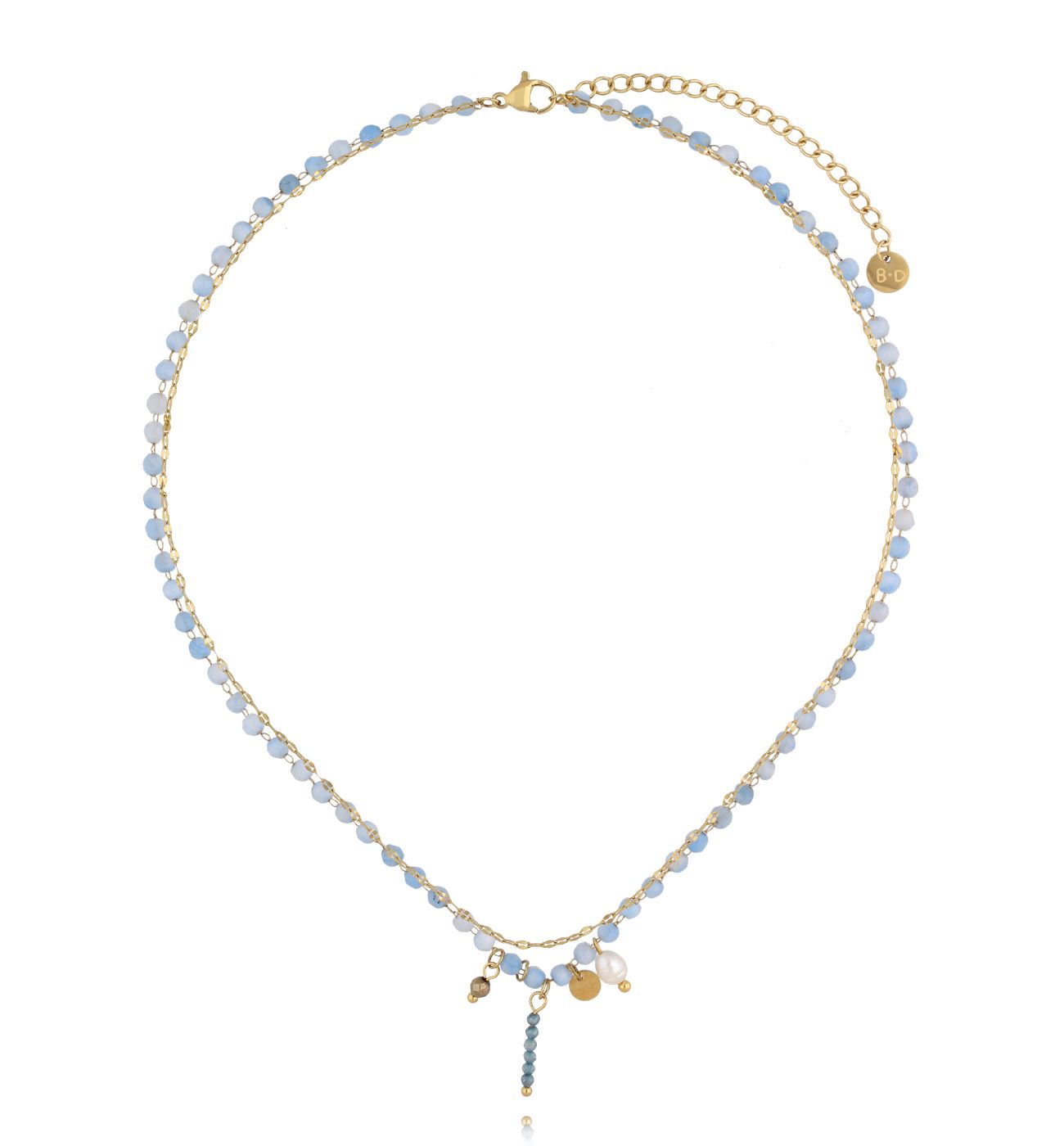 Naszyjnik z niebieskimi jadeitami NPA1358