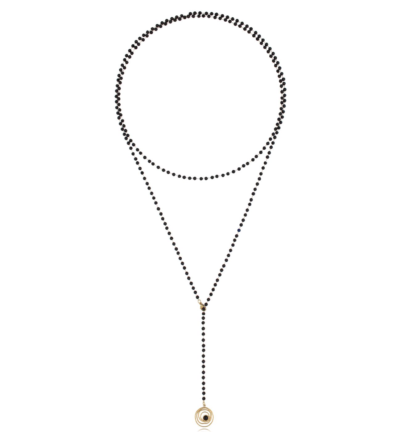 Naszyjnik z kryształkami czarny z zawieszką Cristalli - By Dziubeka