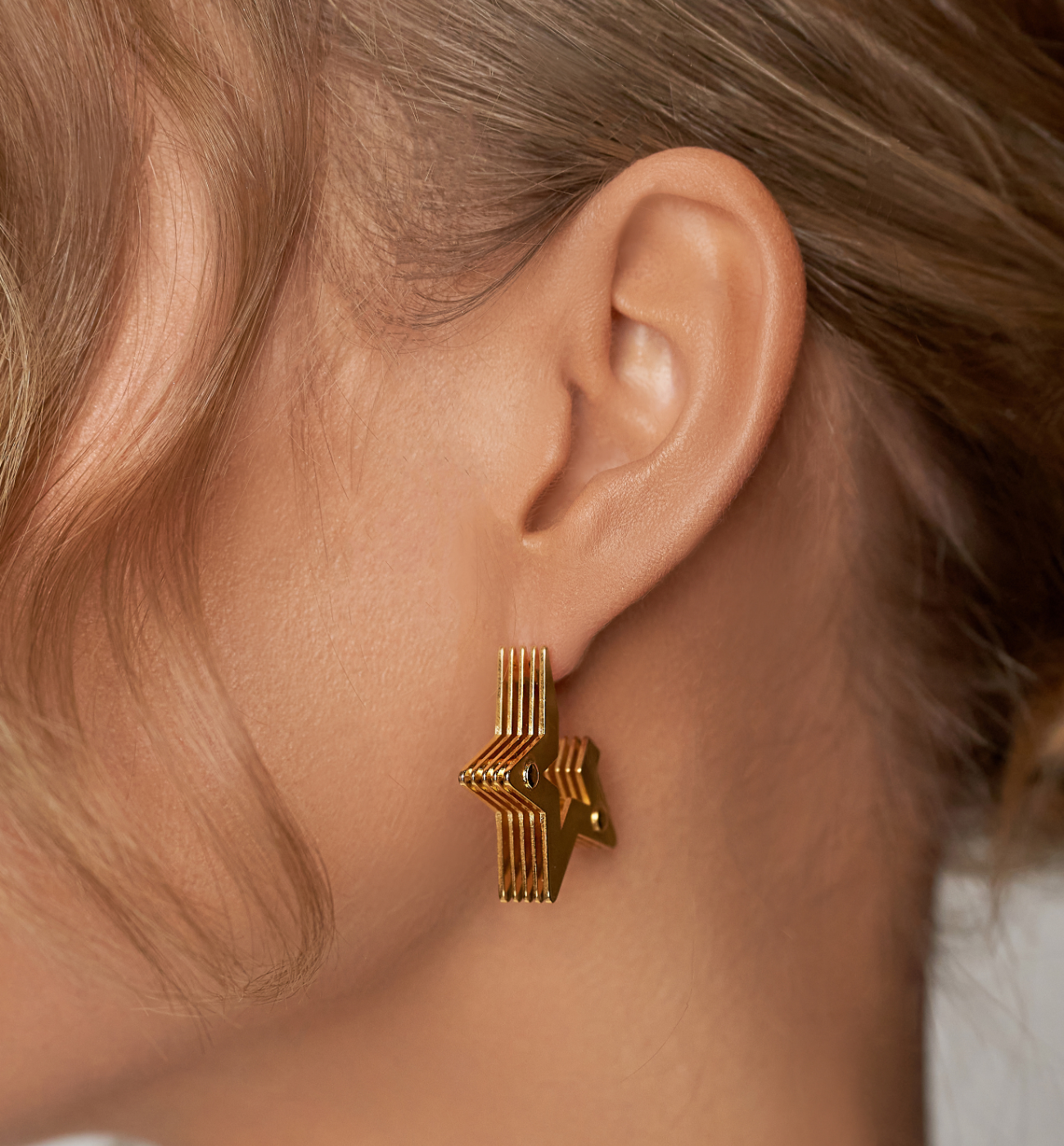 Kolczyki złote gwiazdki Downey - By Dziubeka