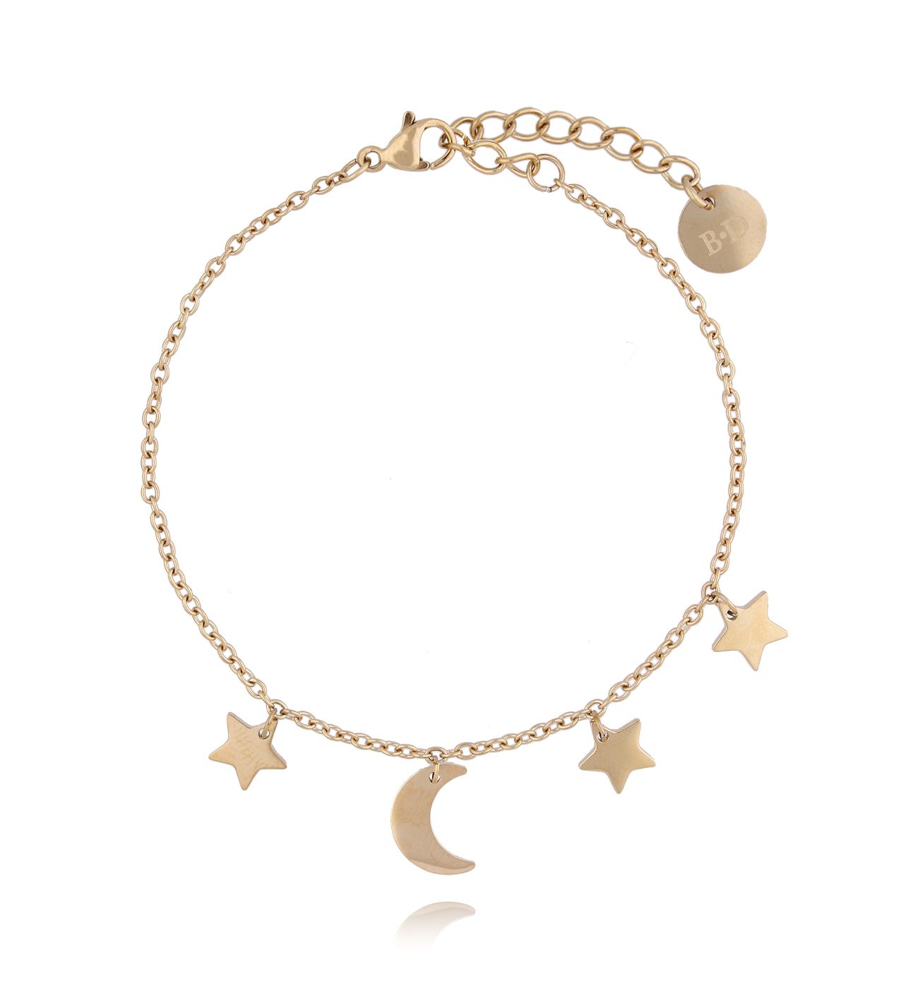 Bransoletka złota z gwiazdkami i księżycem Star from the sky BSA0050