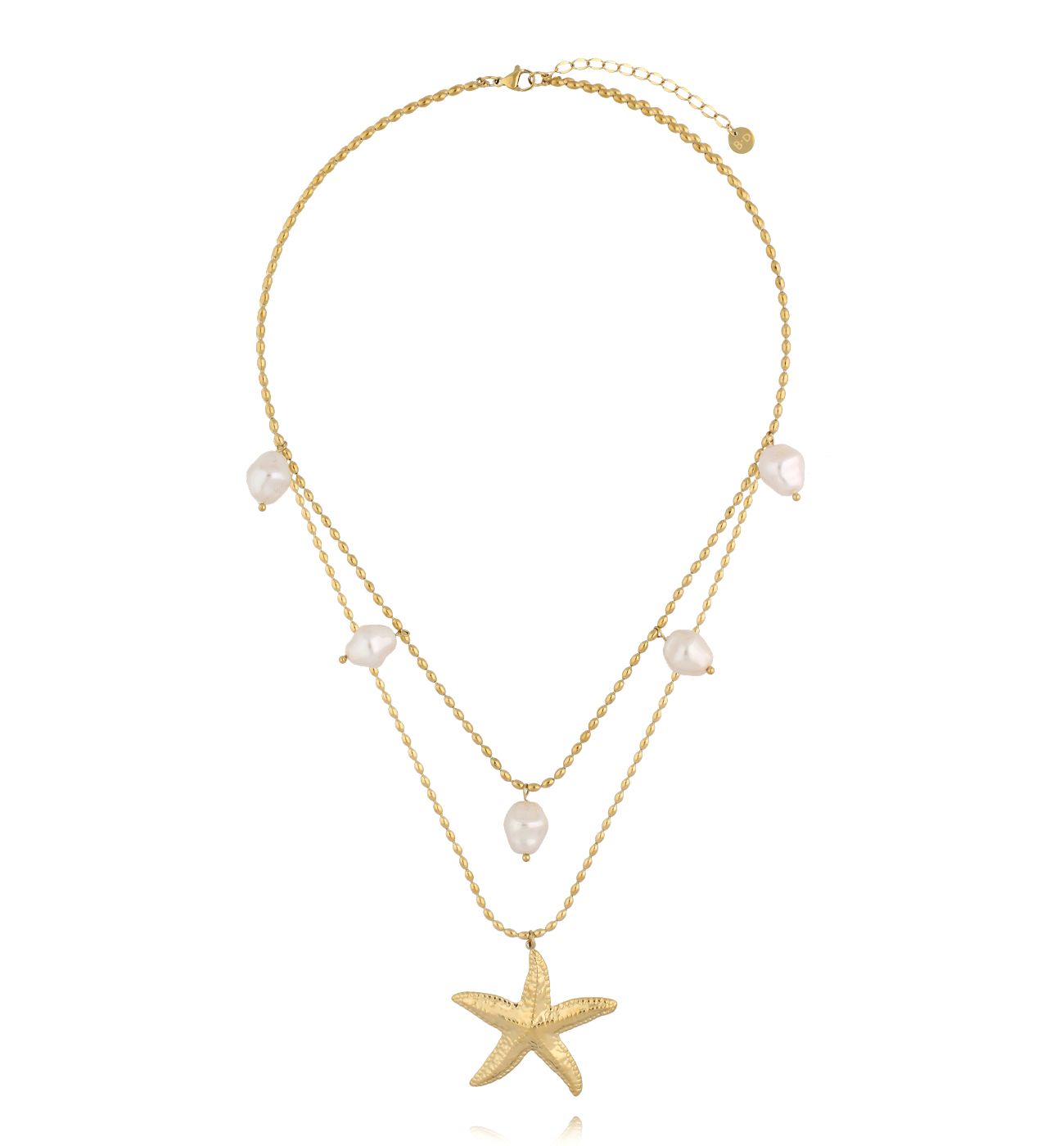 Naszyjnik z rozgwiazda i perłami NSY0691 - By Dziubeka