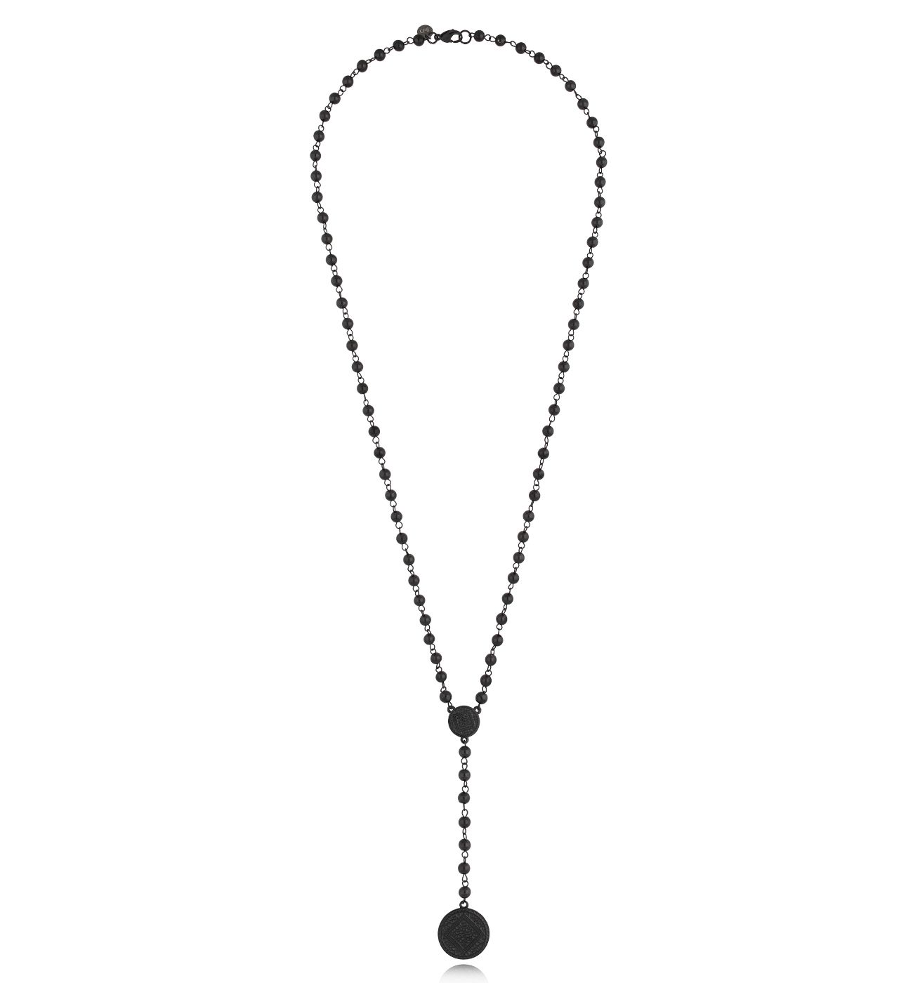 Naszyjnik czarny różaniec z monetą Hidzuke - By Dziubeka