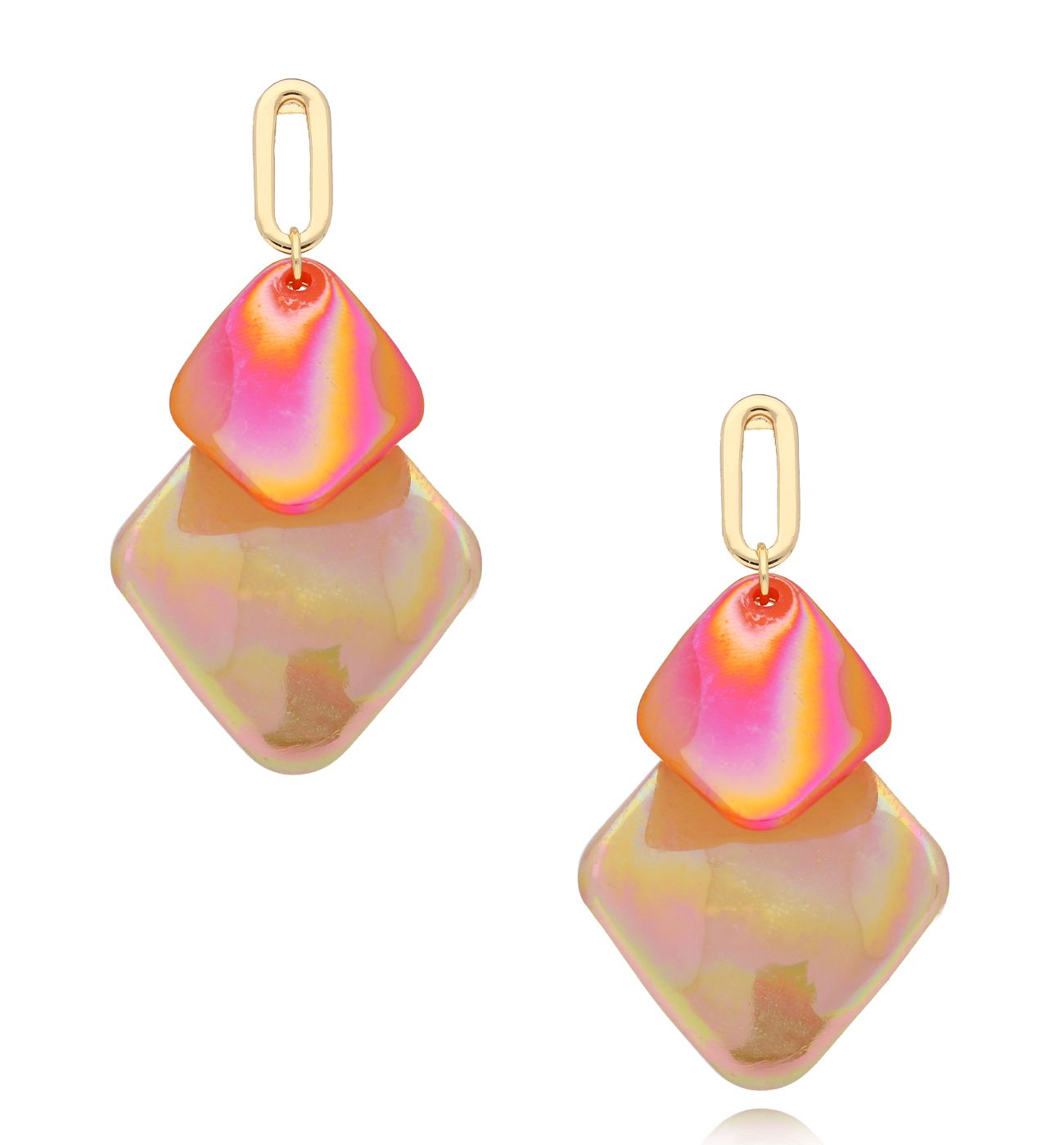 Kolczyki beżowo malinowe Amitié KZA0197 - By Dziubeka