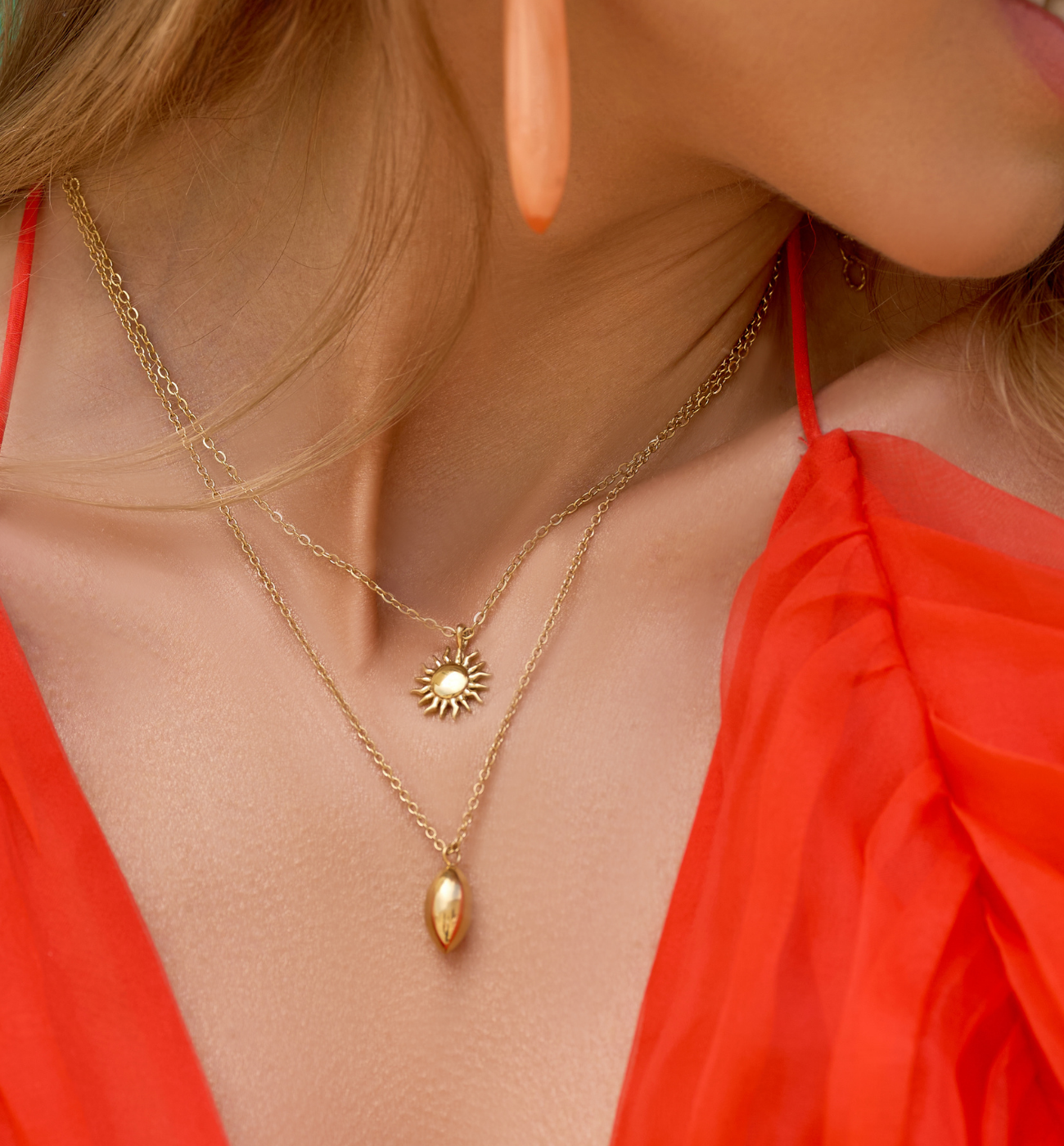 Naszyjnik złoty z sopelkiem Marvelous NSA0934