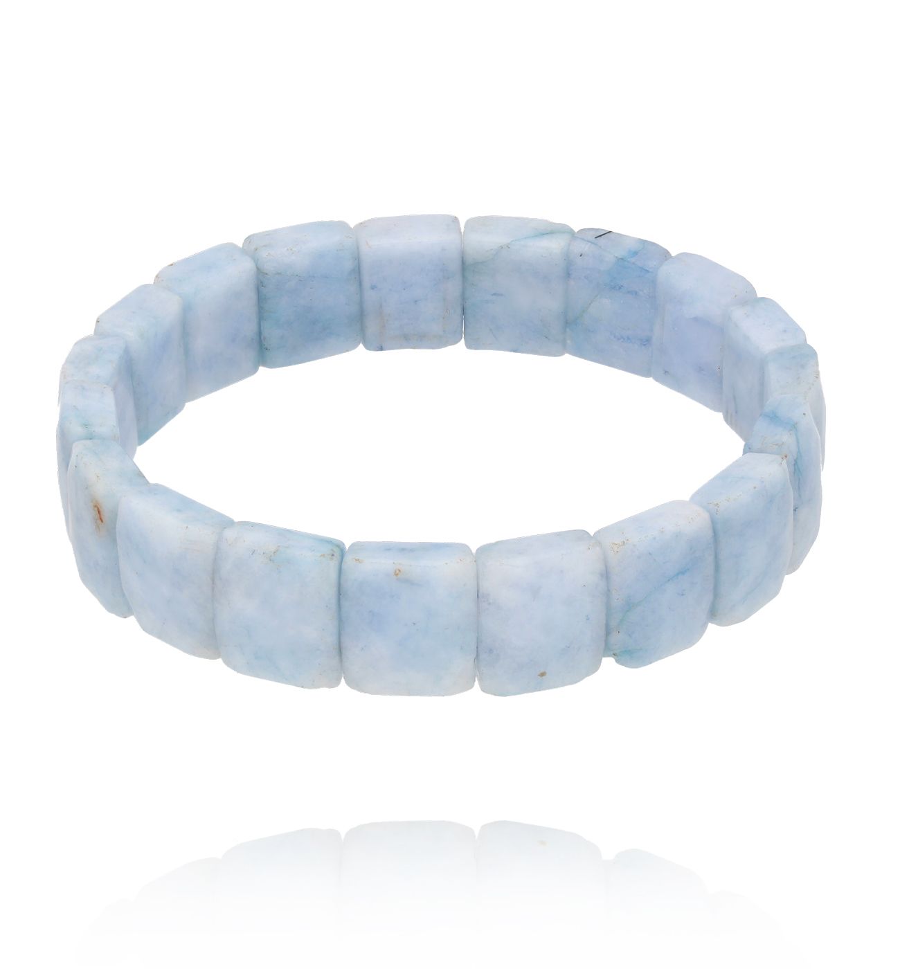 Bransoletka błękitna z jadeitami akwamarynowymi - By Dziubeka