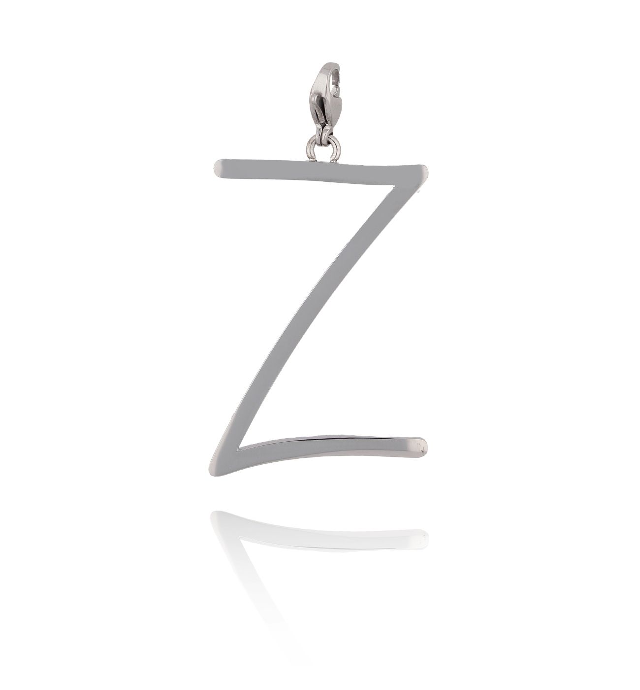 Zawieszka ze stali szlachetnej srebrna literka Z Alphabet - By Dziubeka