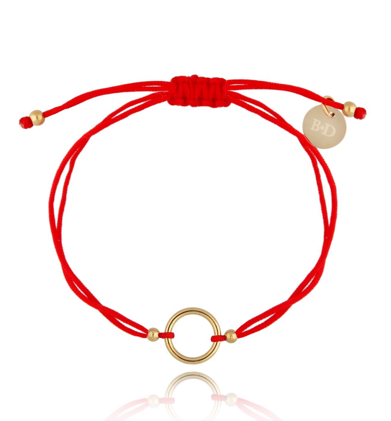 Bransoletka czerwono-złota z kółeczkiem Karma BGL0534 - By Dziubeka